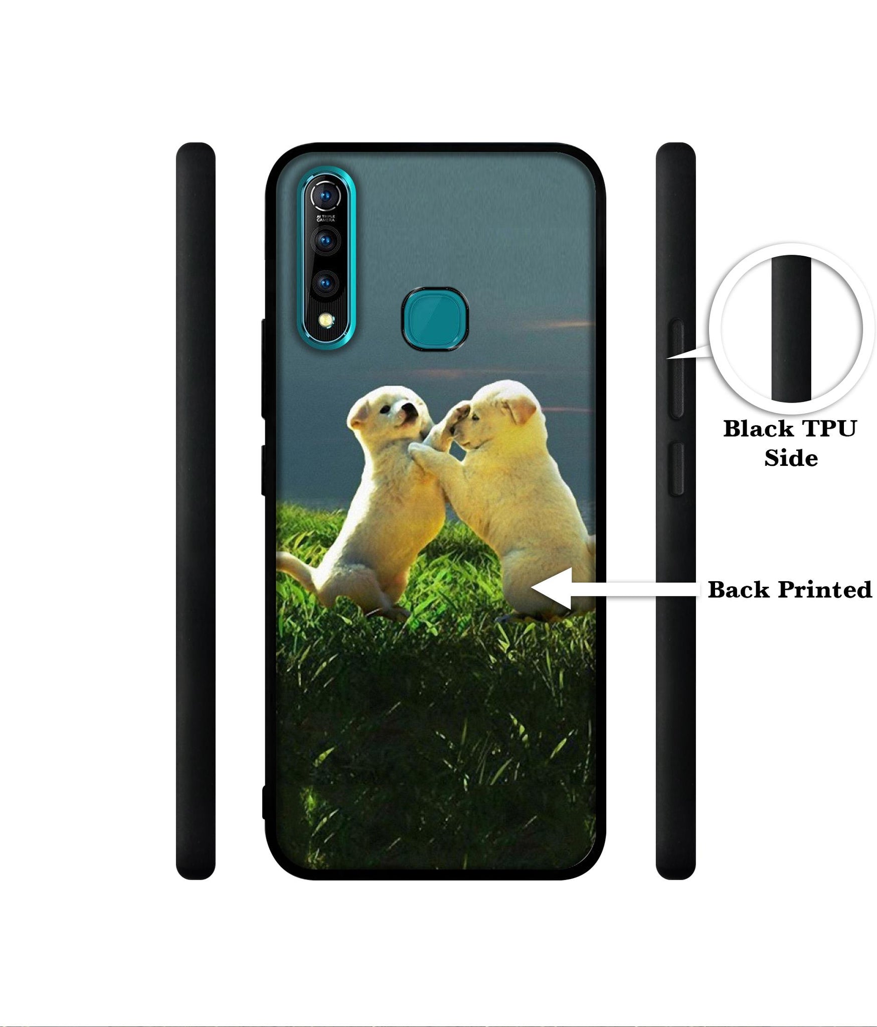 Puppy Couple Sunset Designer 2D Printed Back Case Cover for Vivo Z1 Pro 4G