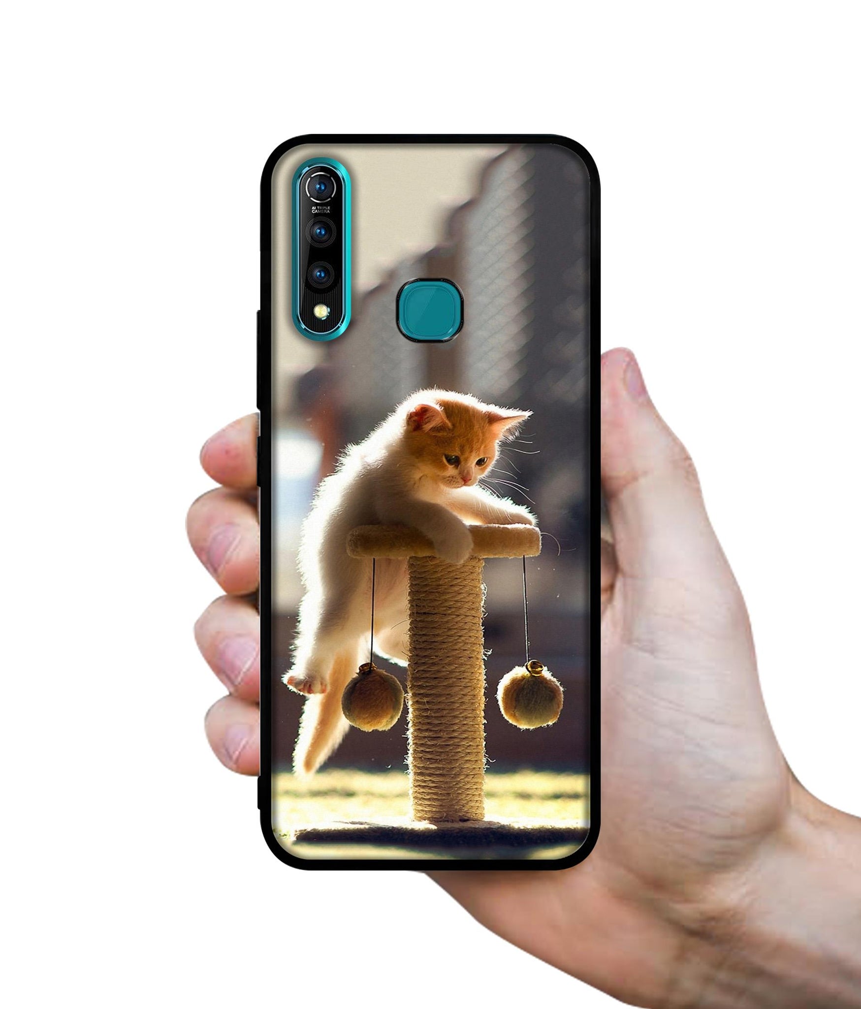 Cat Climbing Designer 2D Printed Back Case Cover for Vivo Z1 Pro 4G