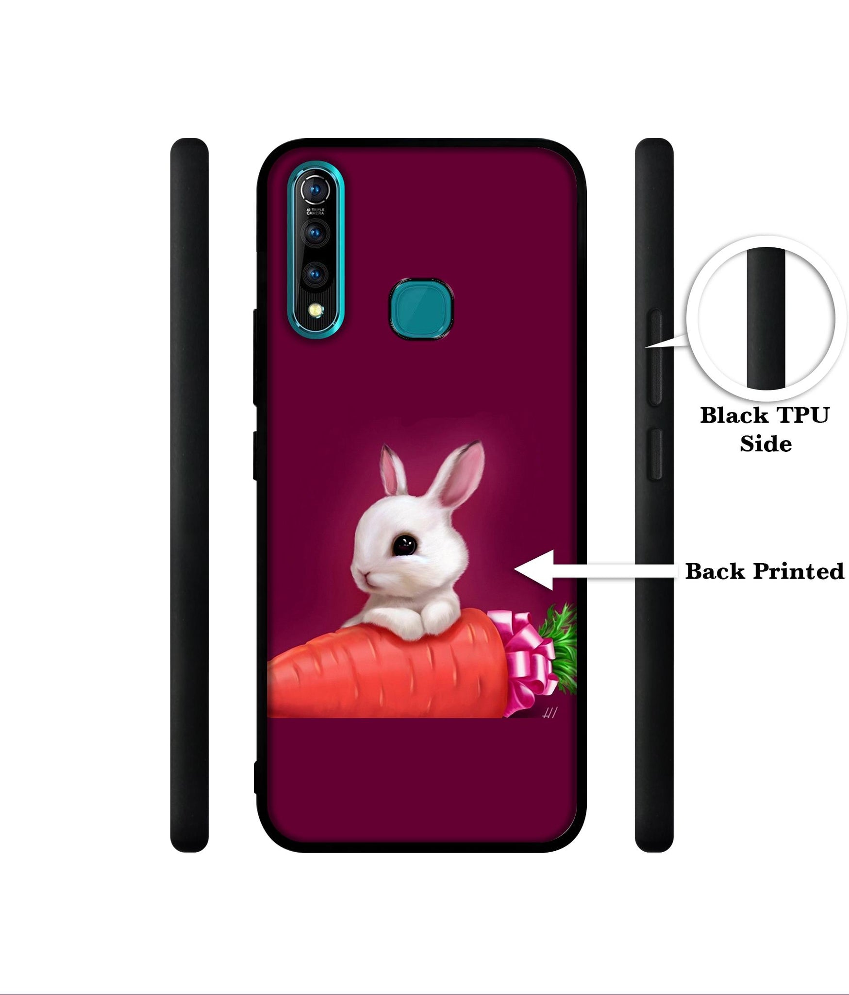 Bunny With Carrot Designer 2D Printed Back Case Cover for Vivo Z1 Pro 4G