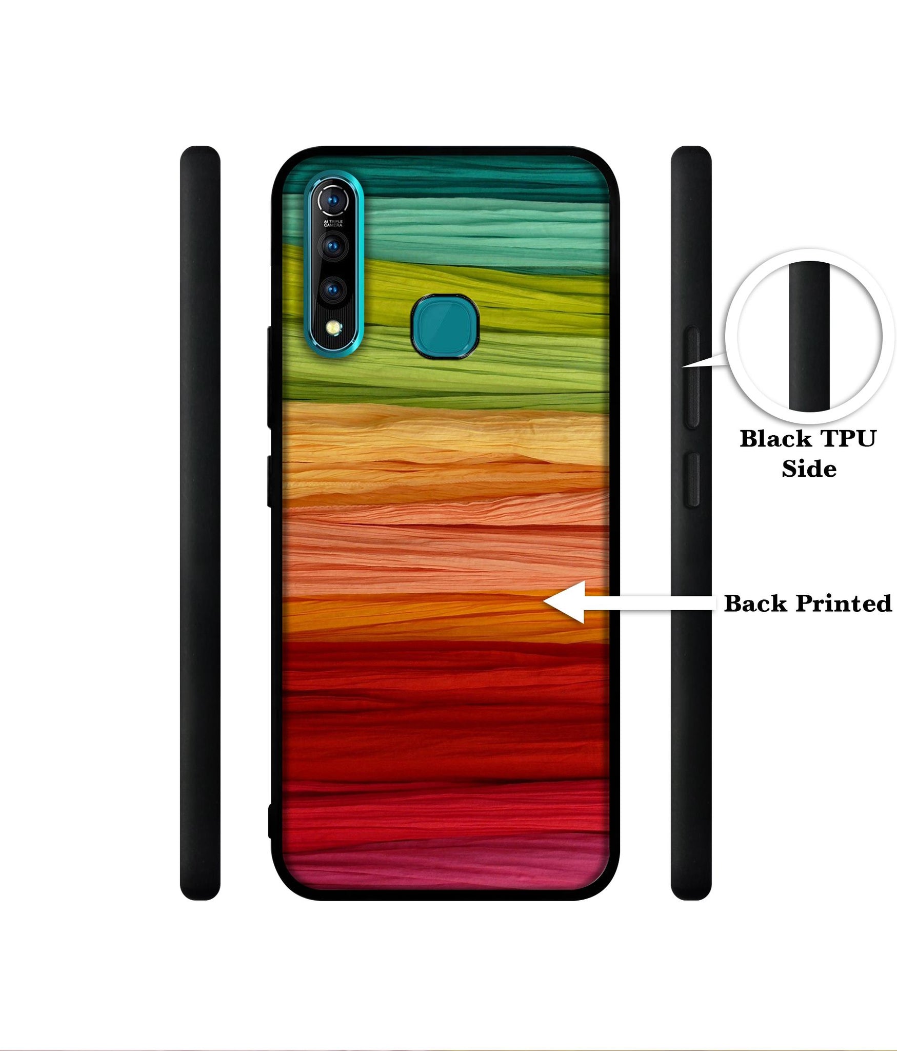 Colorful Thread Designer 2D Printed Back Case Cover for Vivo Z1 Pro 4G