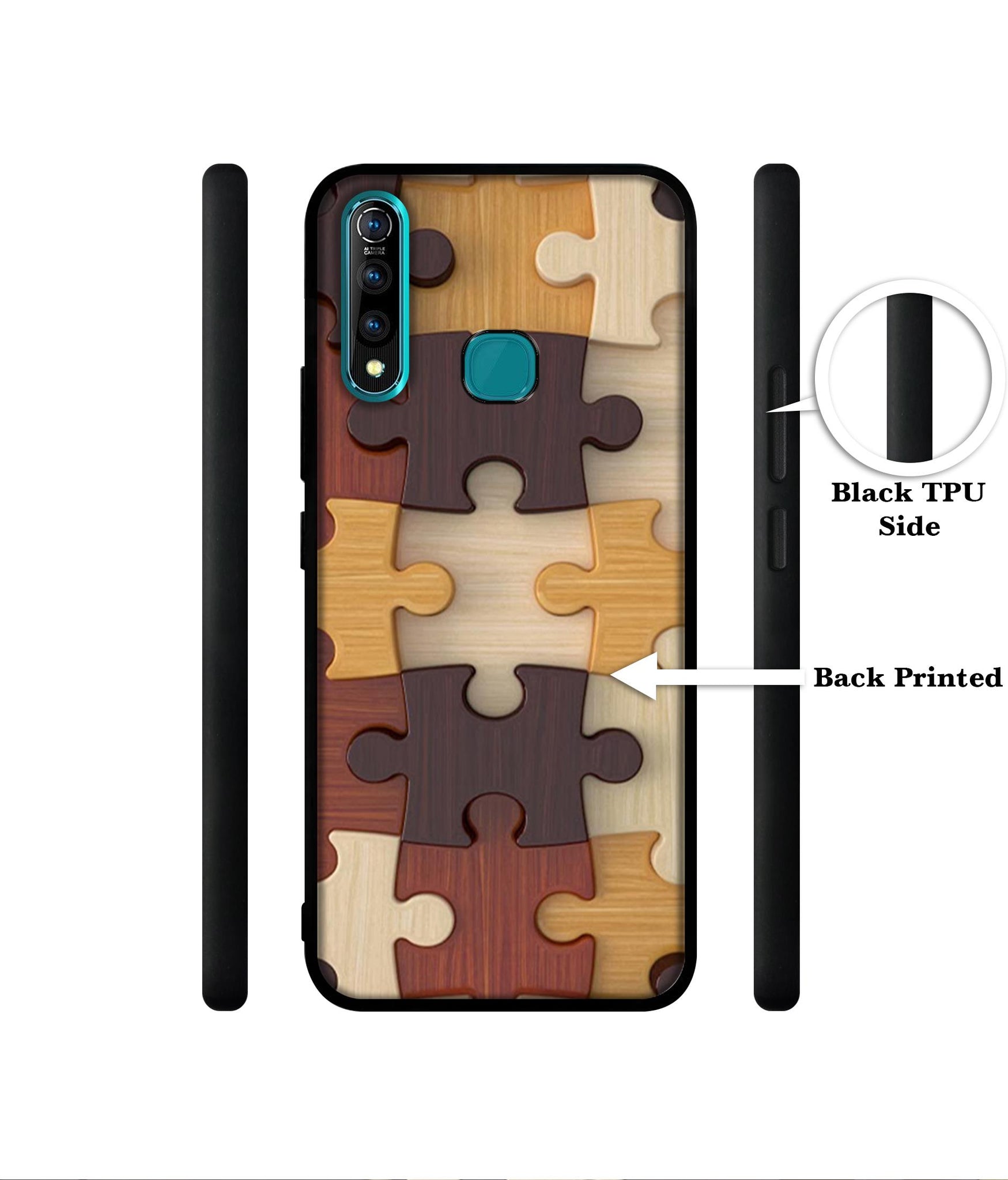 Puzzle Pattern Designer 2D Printed Back Case Cover for Vivo Z1 Pro 4G