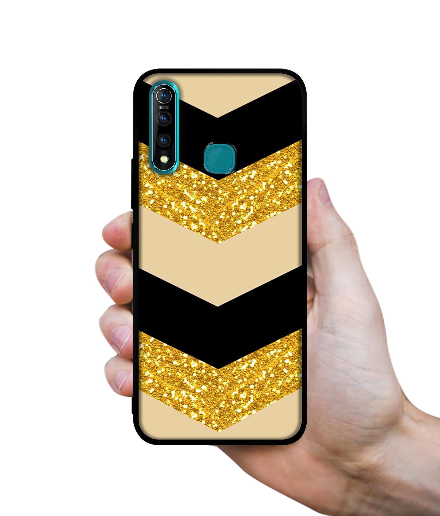 Black & Gold Designer 2D Printed Back Case Cover for Vivo Z1 Pro 4G