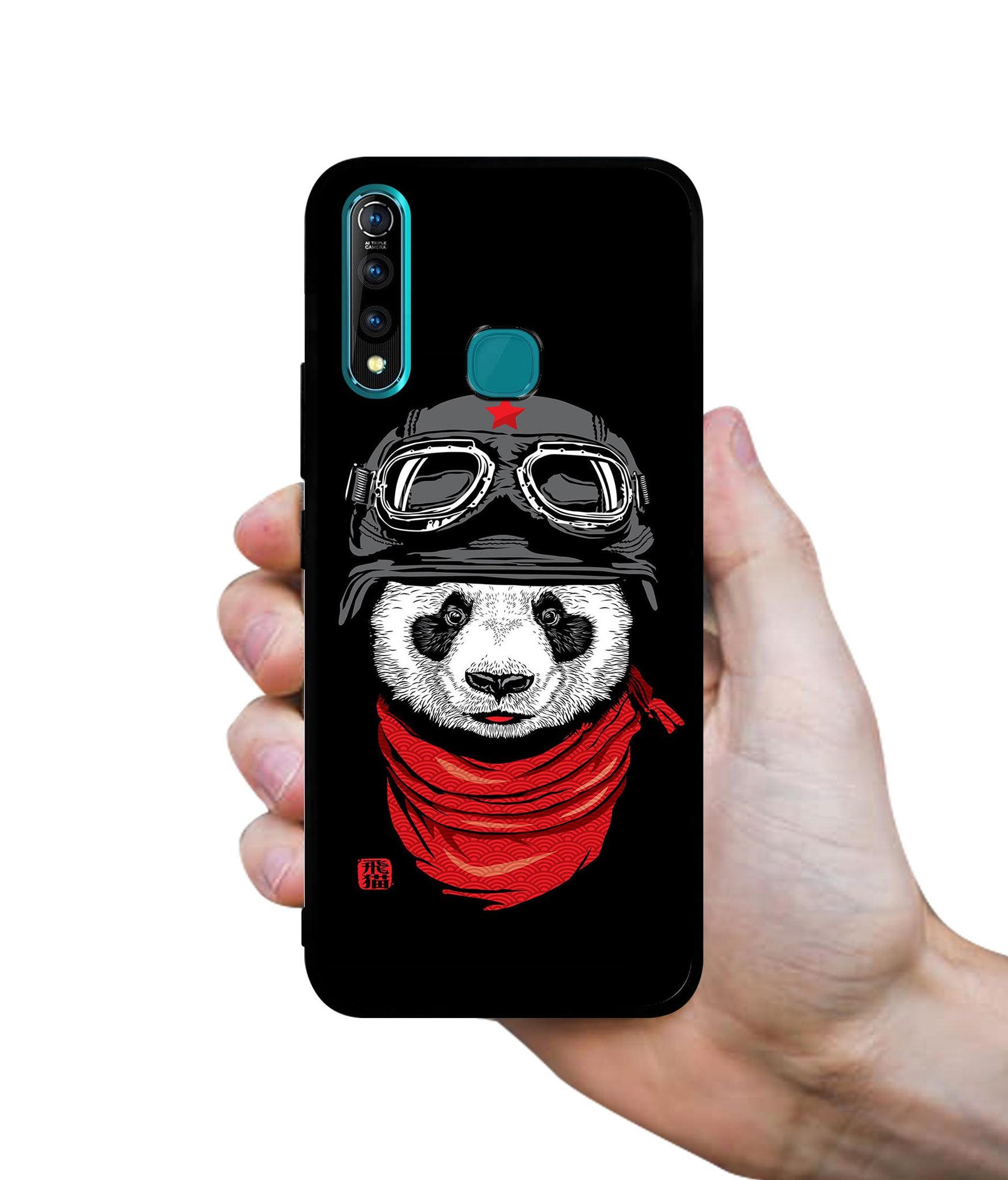 Biker Panda Designer 2D Printed Back Case Cover for Vivo Z1 Pro 4G