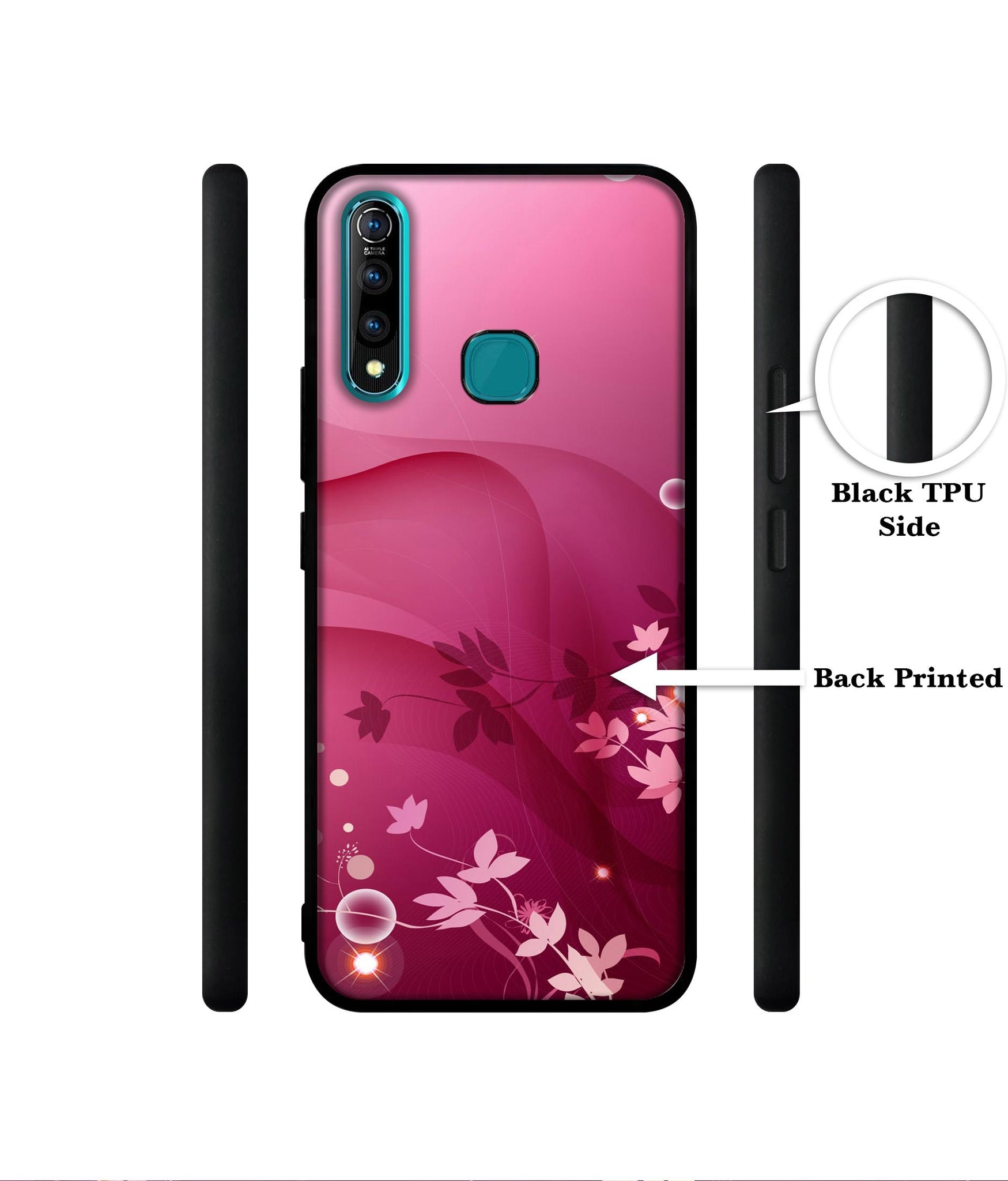 Pink Abstract Designer 2D Printed Back Case Cover for Vivo Z1 Pro 4G