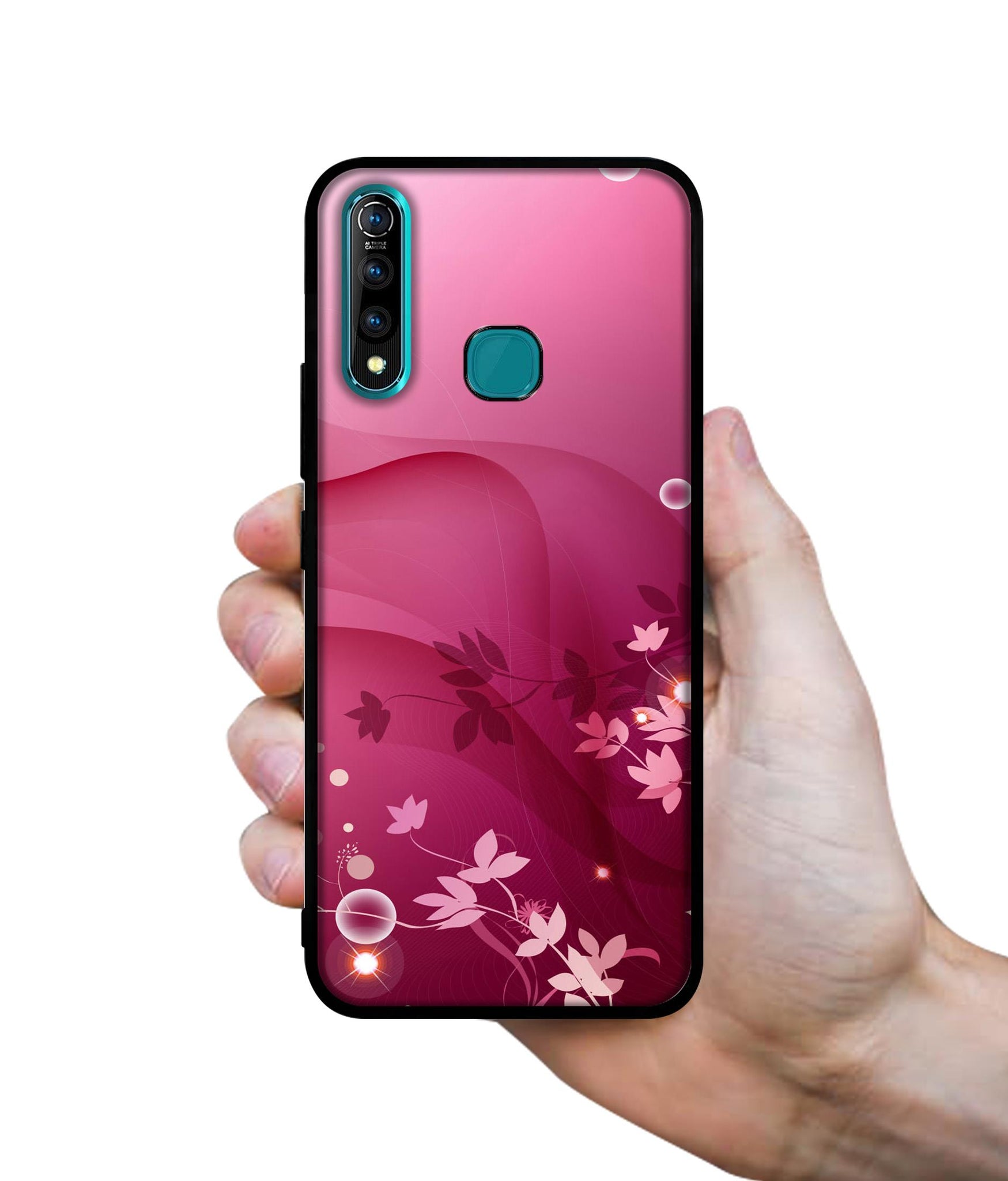 Pink Abstract Designer 2D Printed Back Case Cover for Vivo Z1 Pro 4G
