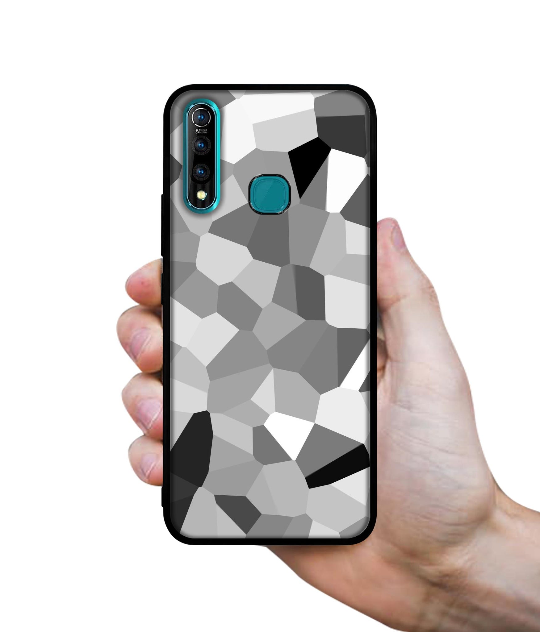 Black & White Mathematical Shape Designer 2D Printed Back Case Cover for Vivo Z1 Pro 4G