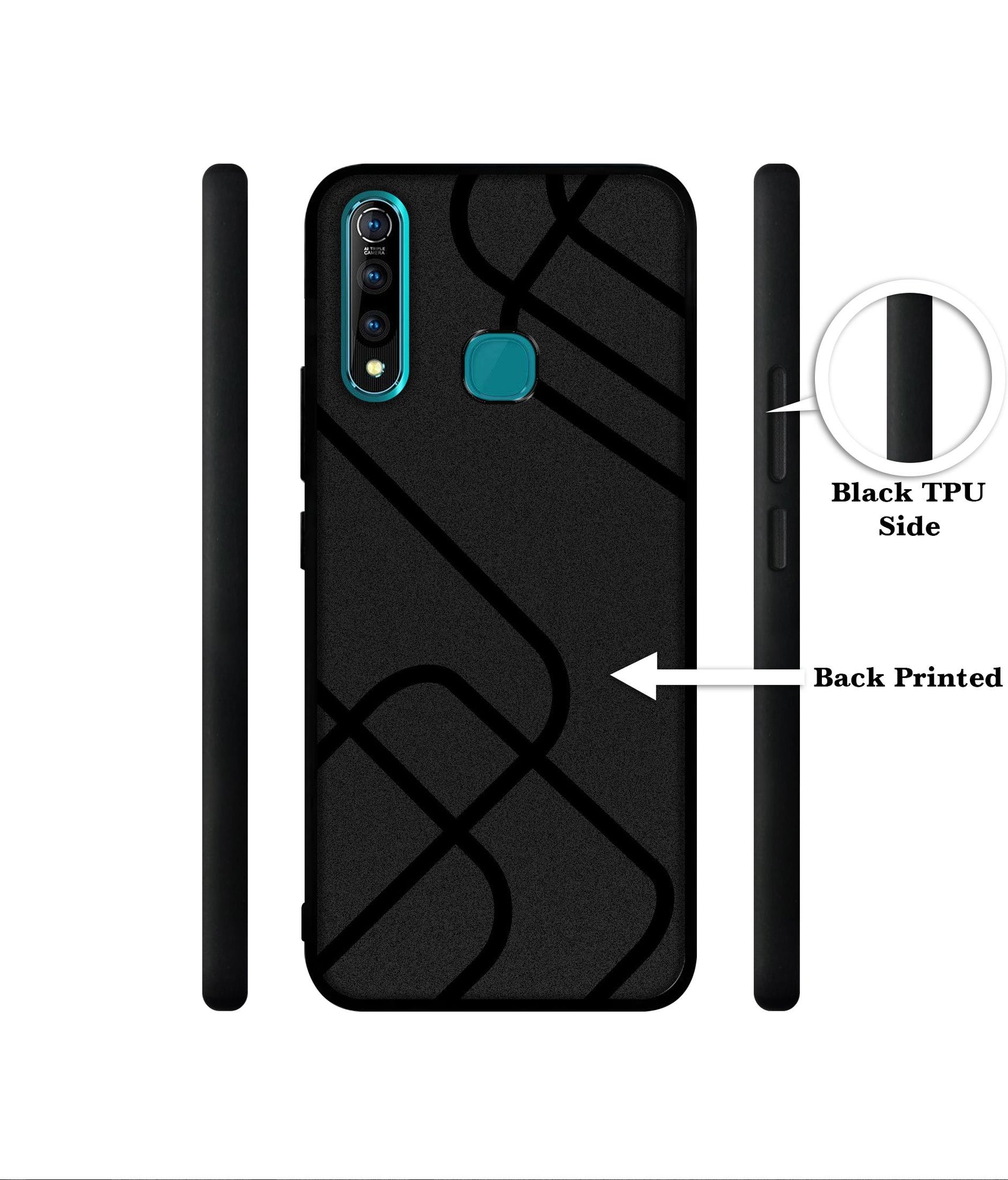 Zig-Zag Black Line Designer 2D Printed Back Case Cover for Vivo Z1 Pro 4G