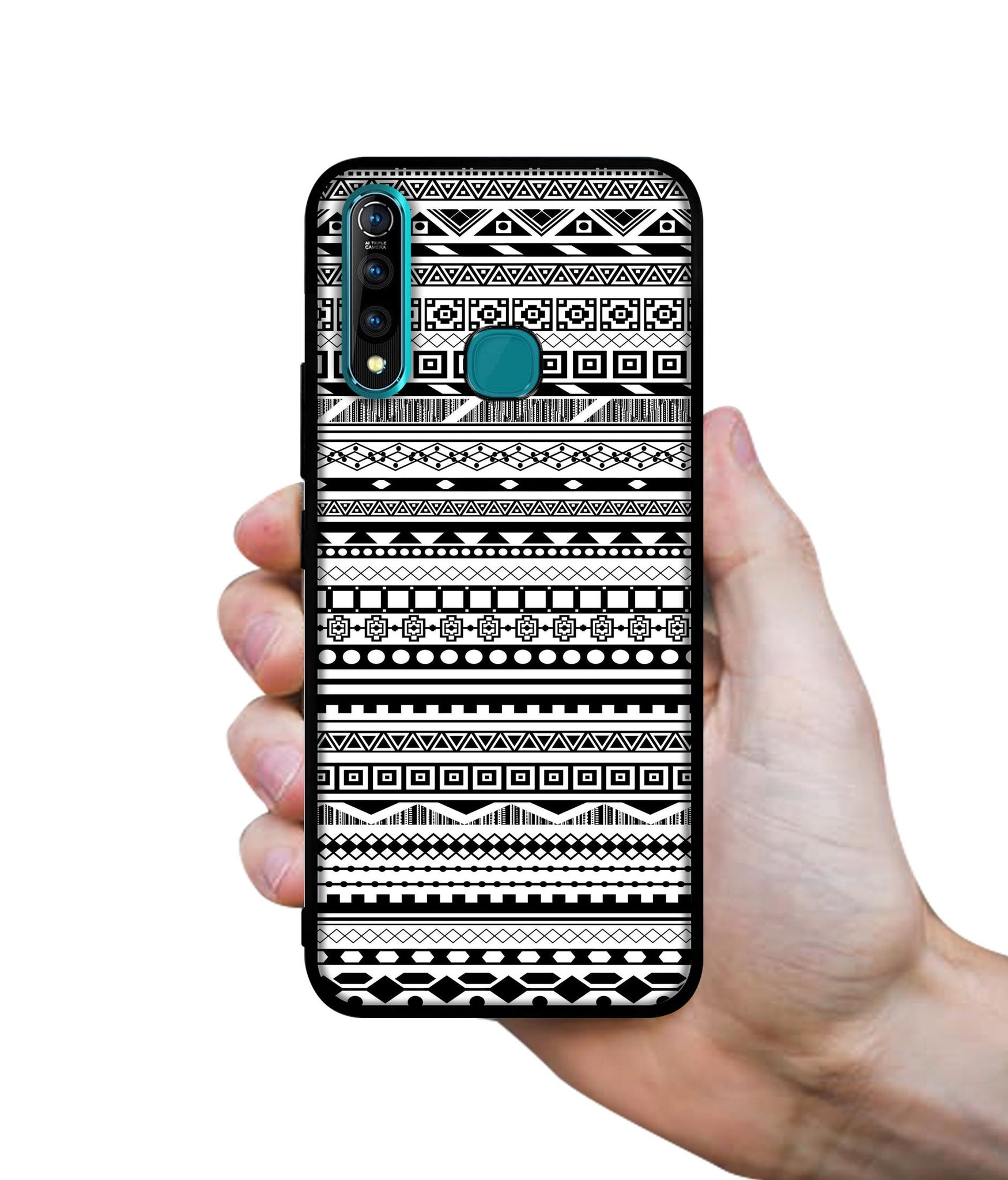 Black & White Patterns Designer 2D Printed Back Case Cover for Vivo Z1 Pro 4G