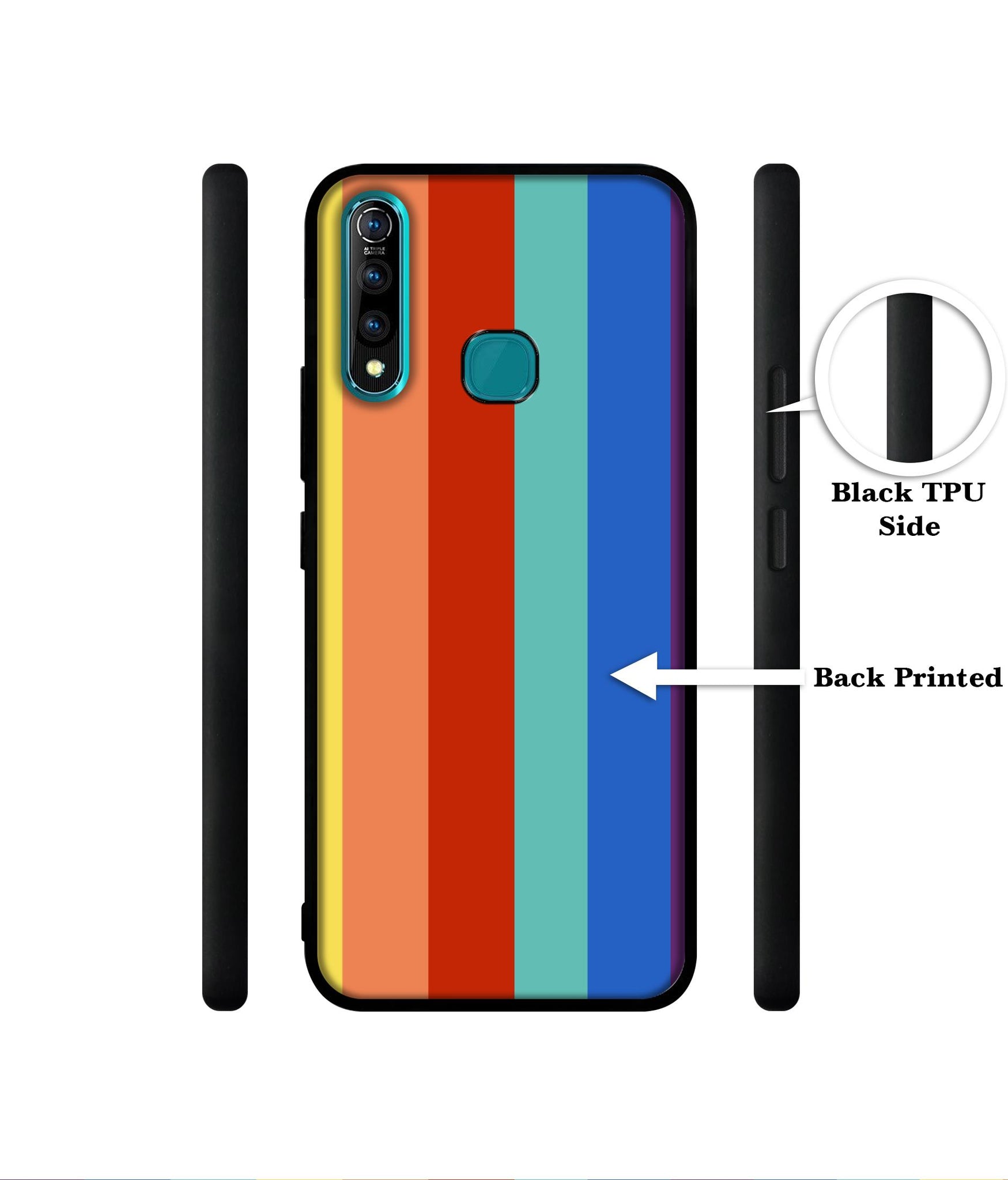 Rainbow Colors Designer 2D Printed Back Case Cover for Vivo Z1 Pro 4G