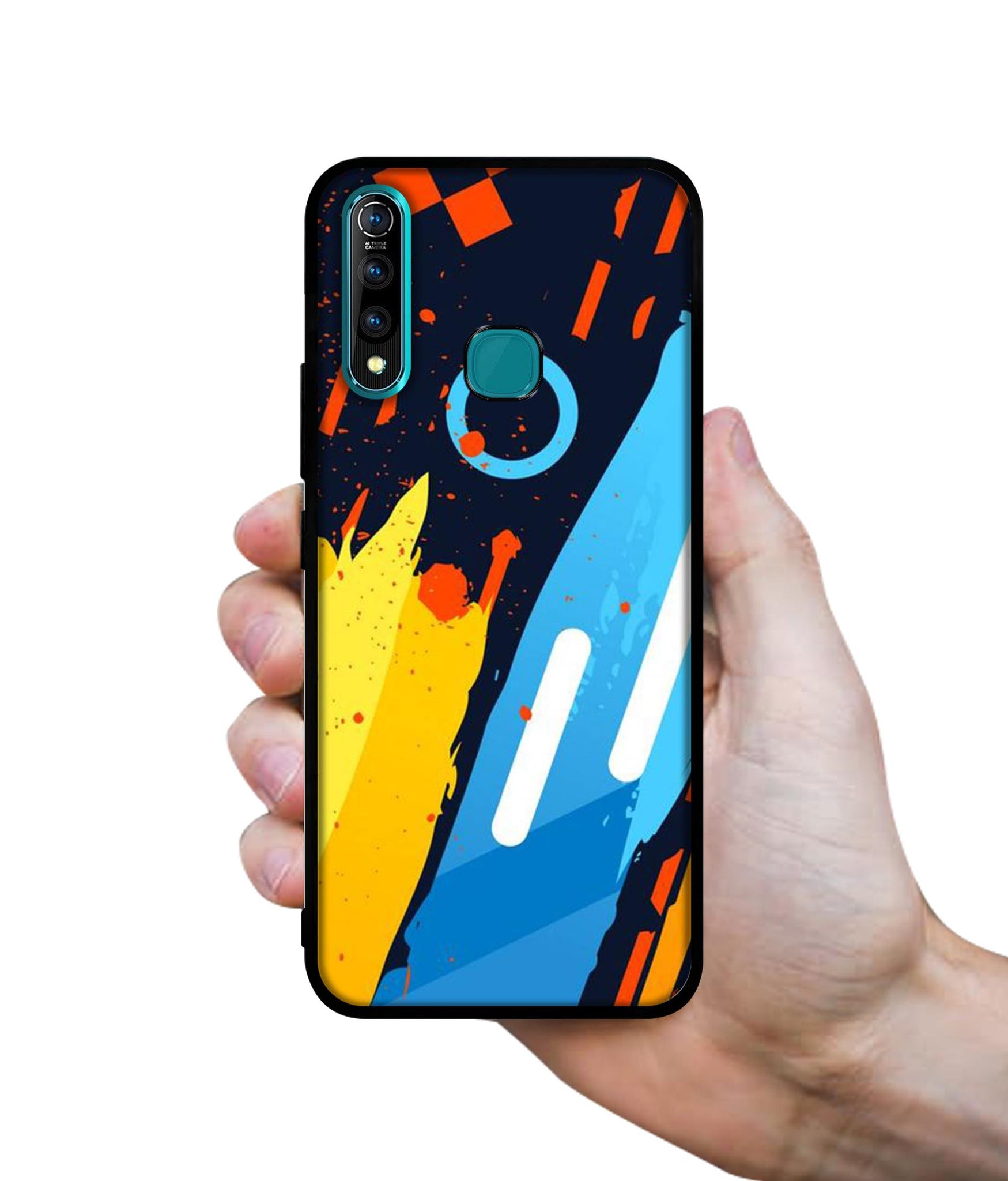 Abstract Stripes Geometric Figures Designer 2D Printed Back Case Cover for Vivo Z1 Pro 4G