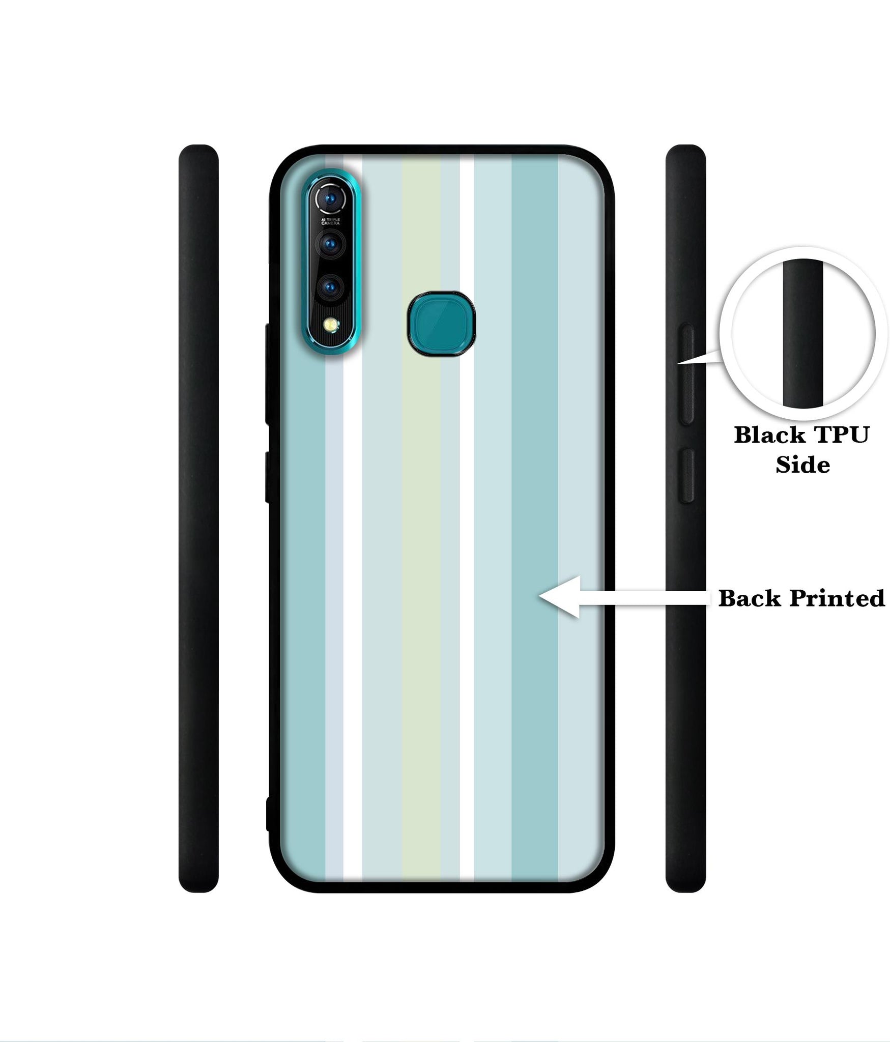 Light Green Stripes Designer 2D Printed Back Case Cover for Vivo Z1 Pro 4G