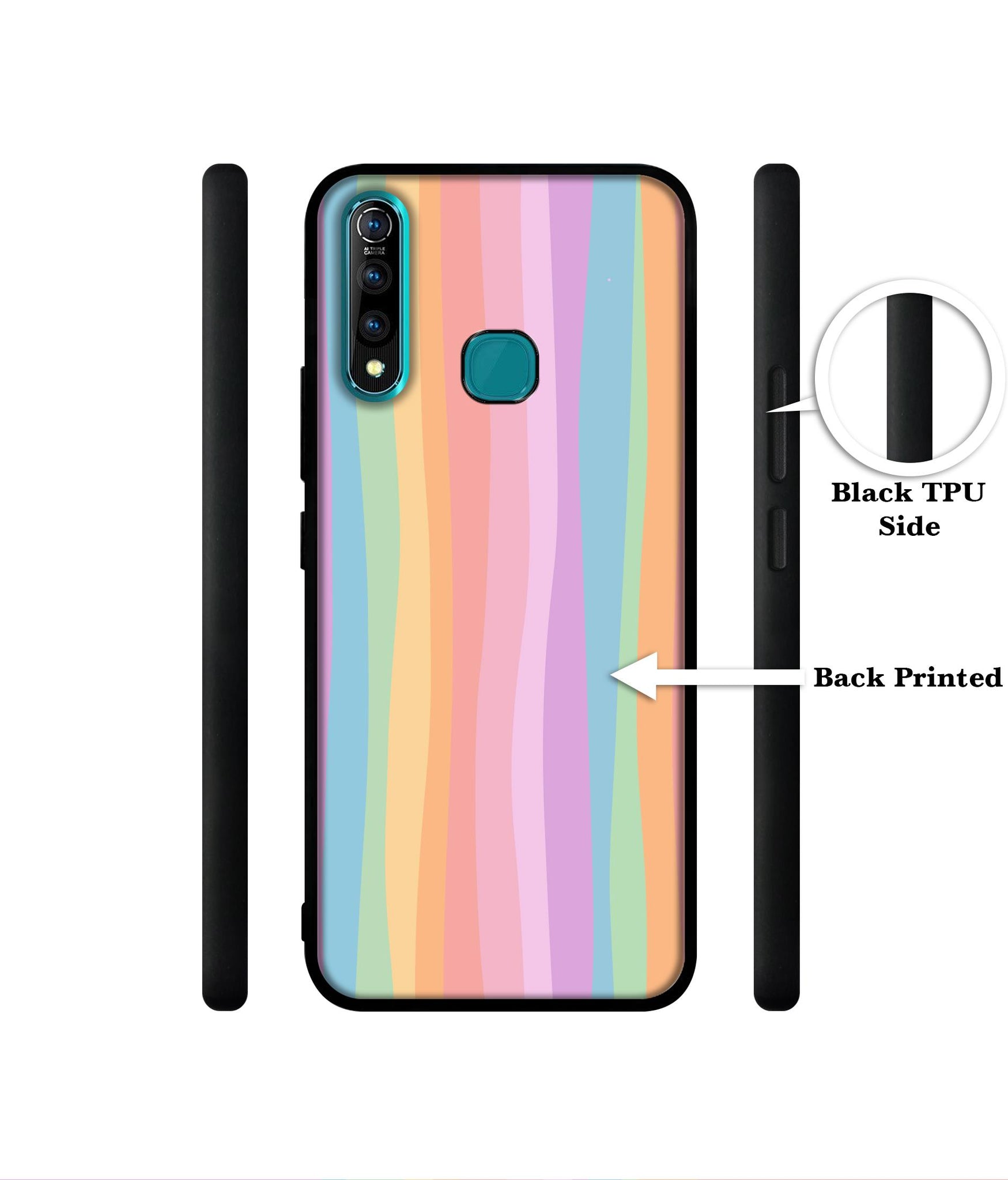 Cool Rainbow Designer 2D Printed Back Case Cover for Vivo Z1 Pro 4G