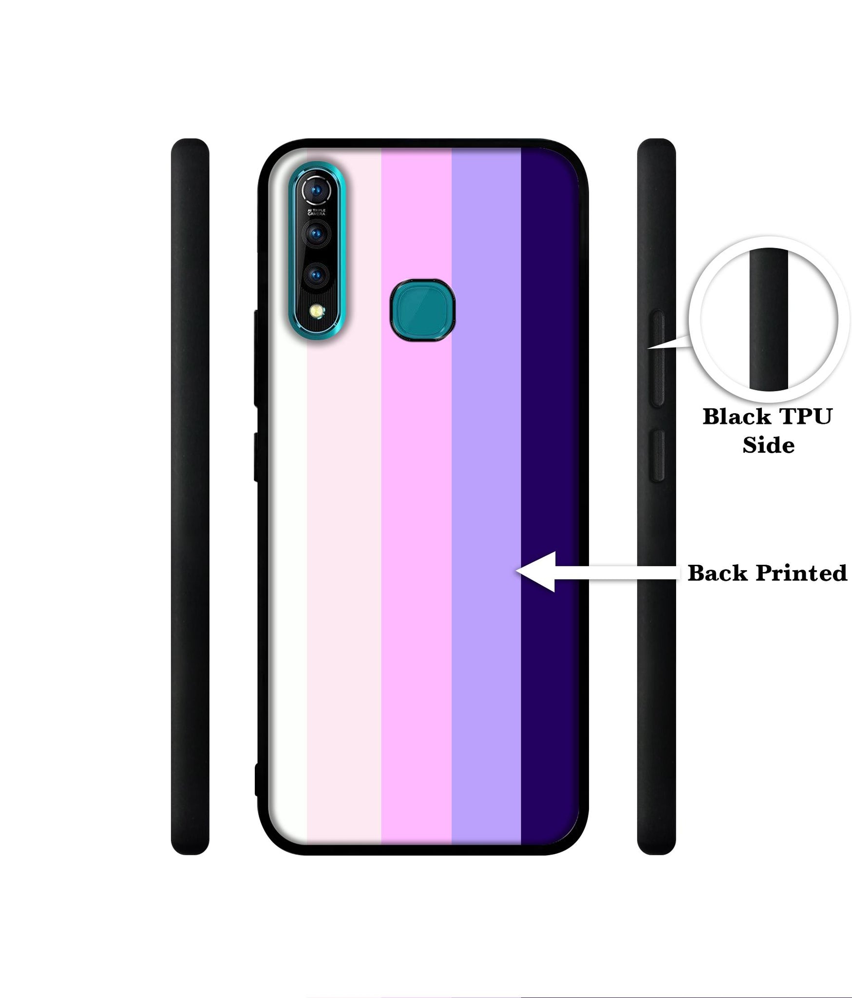 Pink and Purple Lines Designer 2D Printed Back Case Cover for Vivo Z1 Pro 4G