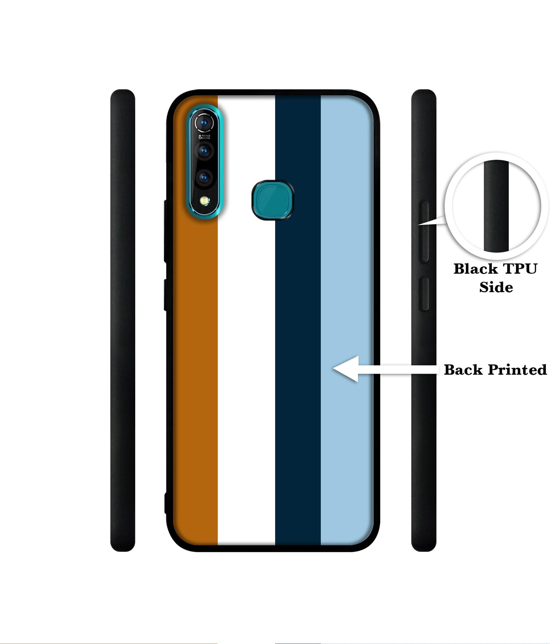 Color Stripes Designer 2D Printed Back Case Cover for Vivo Z1 Pro 4G