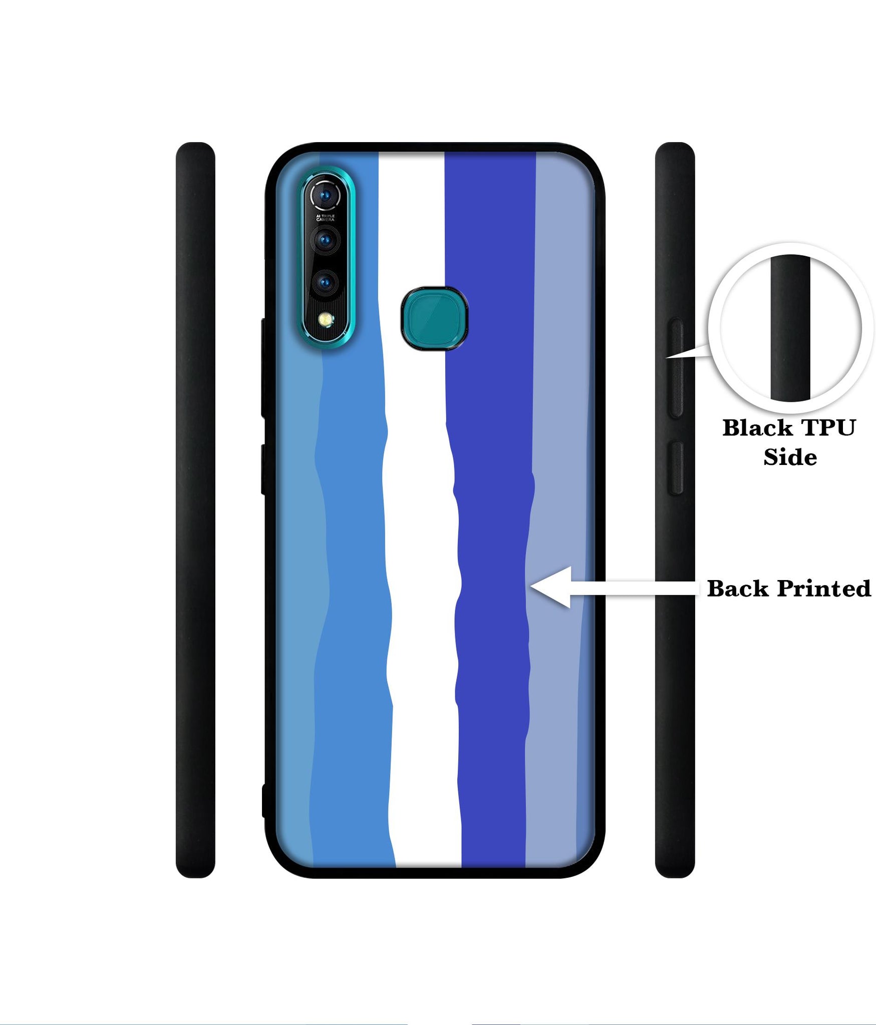 Blue Stripes Rainbow Designer 2D Printed Back Case Cover for Vivo Z1 Pro 4G