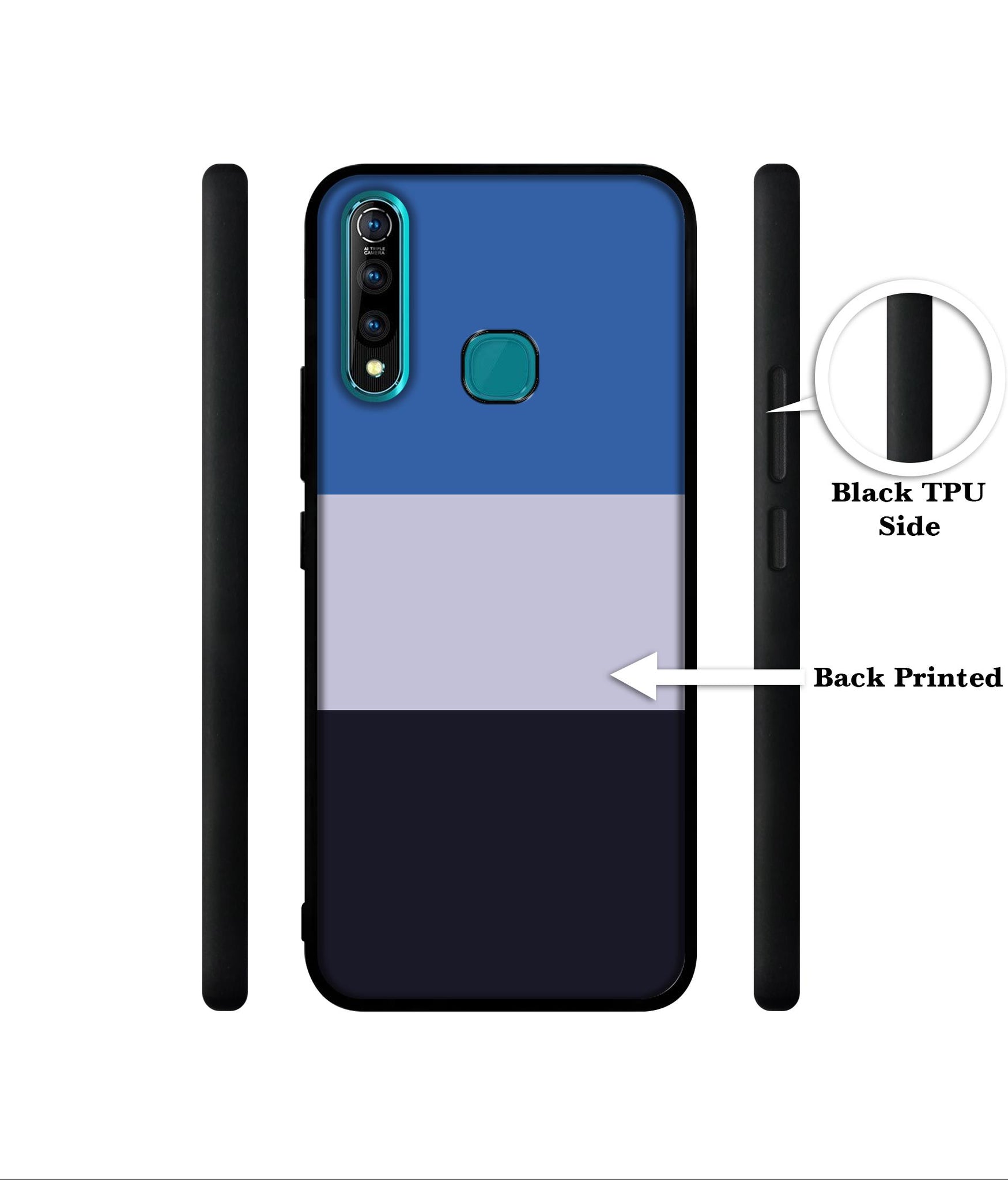 Three Color Stripes Designer 2D Printed Back Case Cover for Vivo Z1 Pro 4G