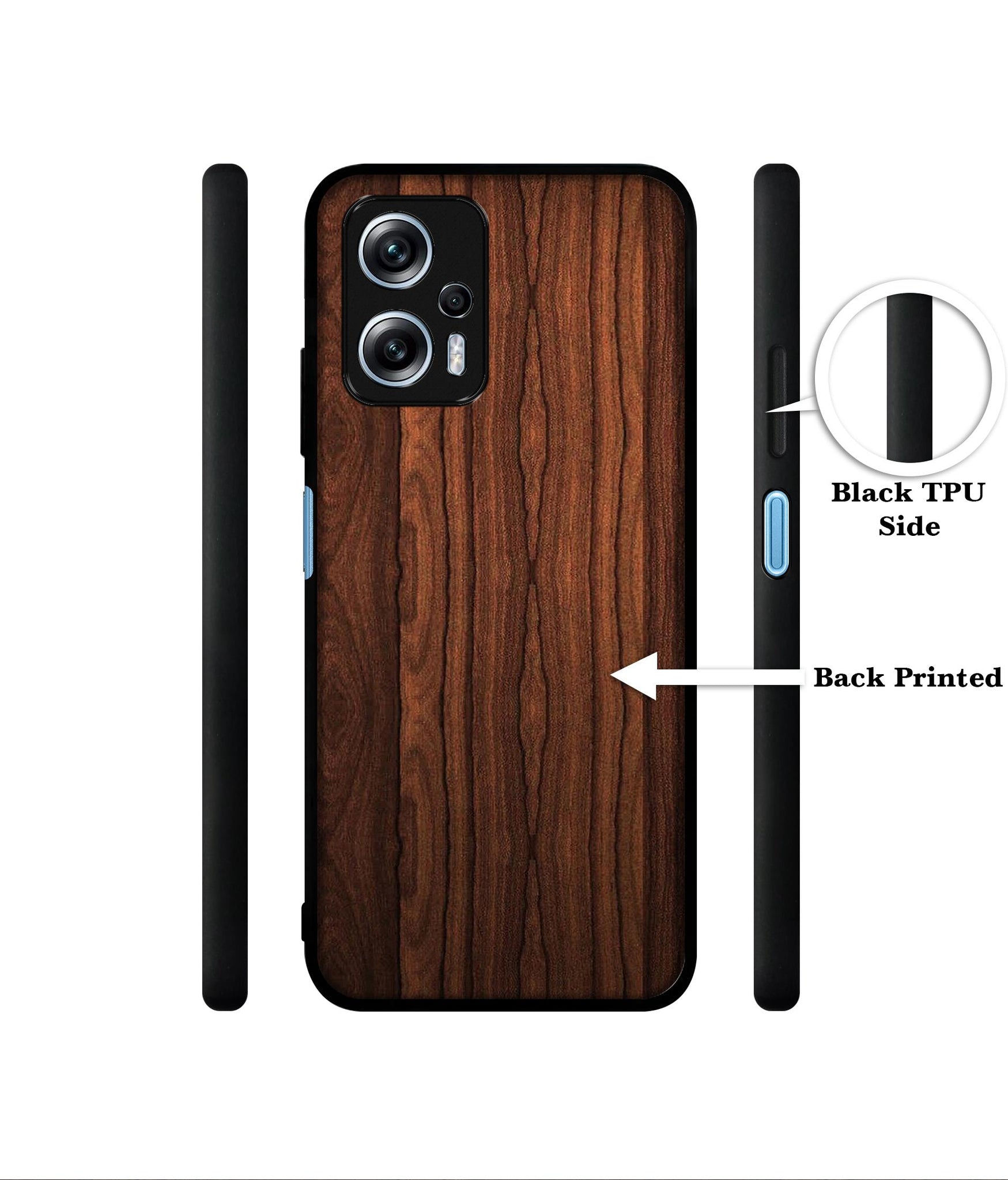 Brown Wooden Texture Designer 2D Printed Back Case Cover for Mi Redmi K50i 5G