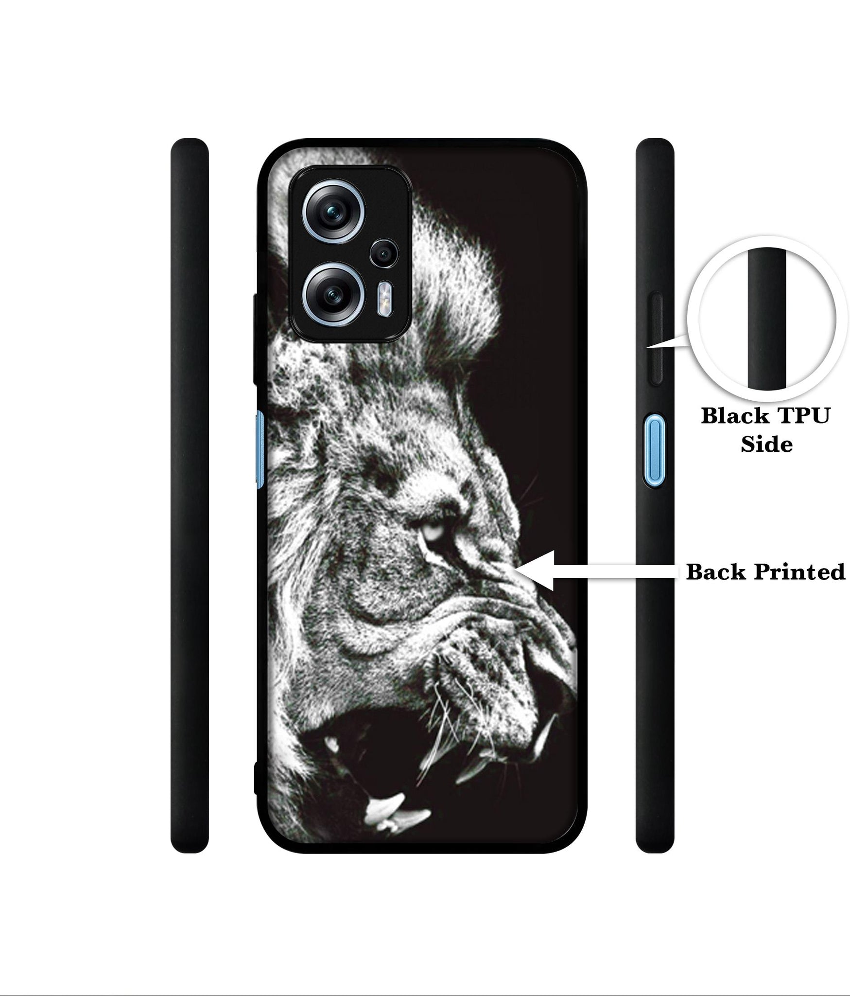 Angry Lion Designer 2D Printed Back Case Cover for Mi Redmi K50i 5G