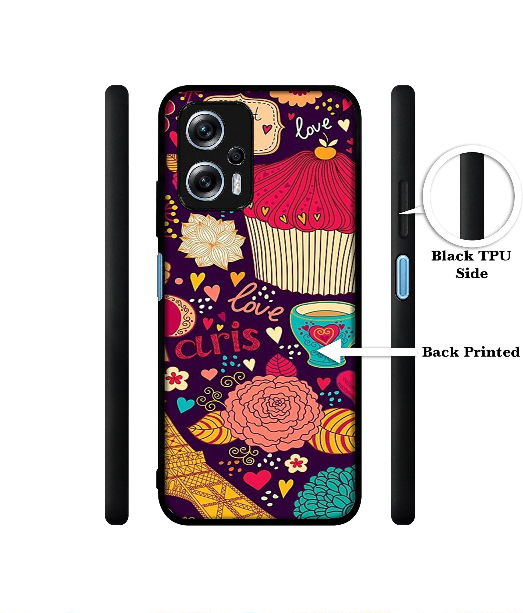 Paris Flower Love Designer 2D Printed Back Case Cover for Mi Redmi K50i 5G