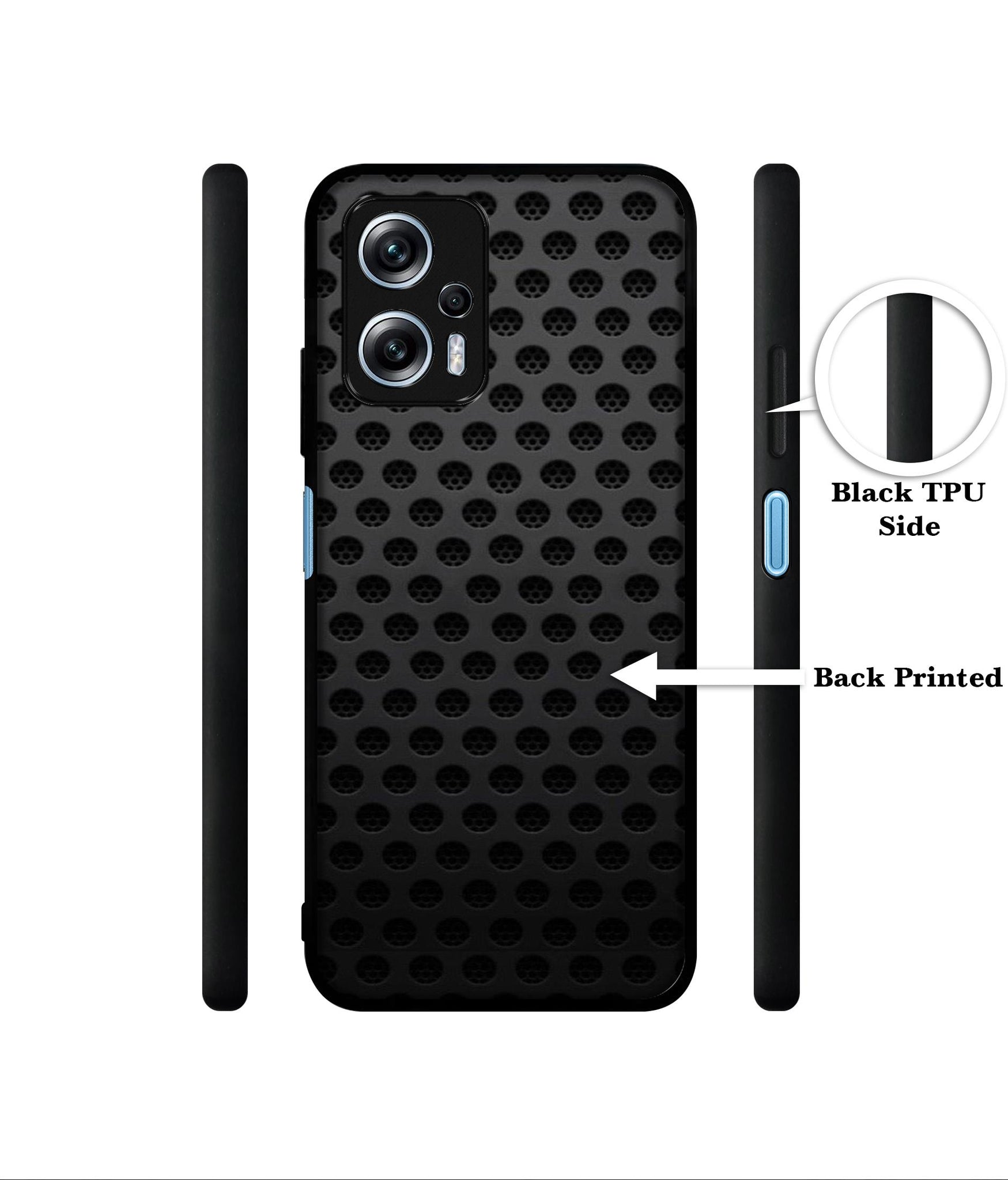 Black Circle Designer 2D Printed Back Case Cover for Mi Redmi K50i 5G