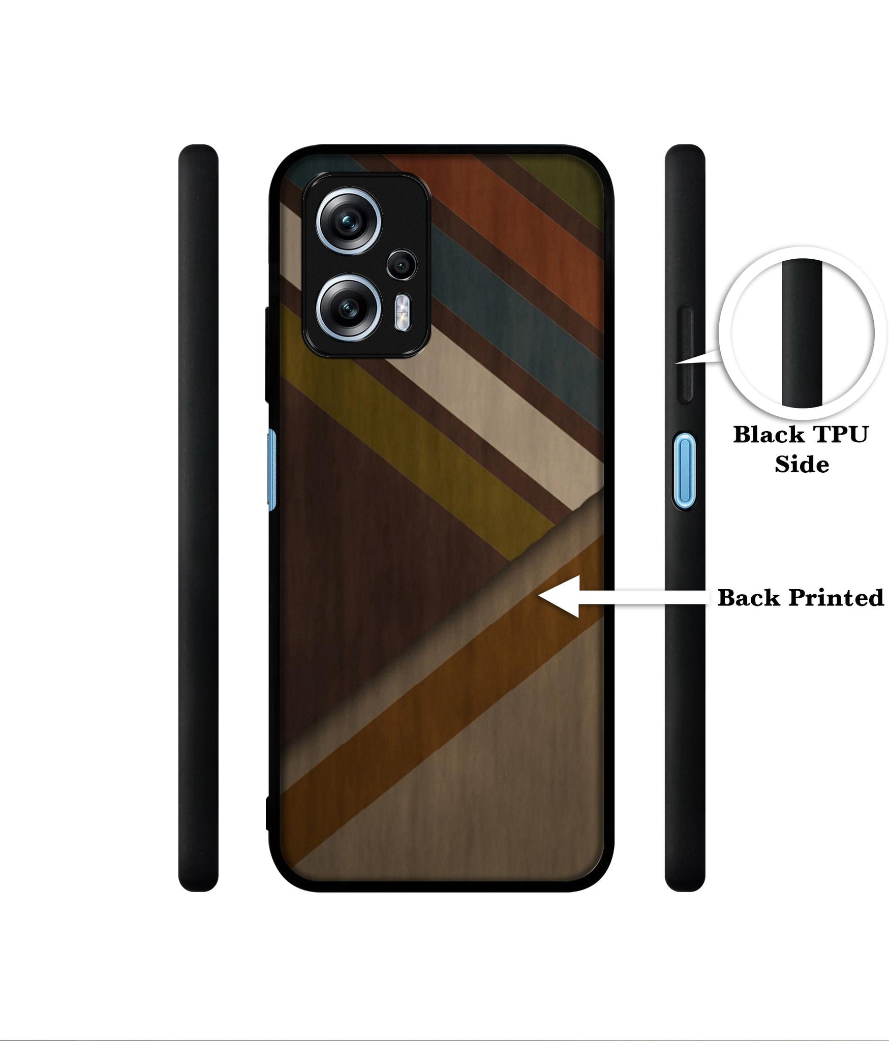 Colorful Wooden Pattern Designer 2D Printed Back Case Cover for Mi Redmi K50i 5G