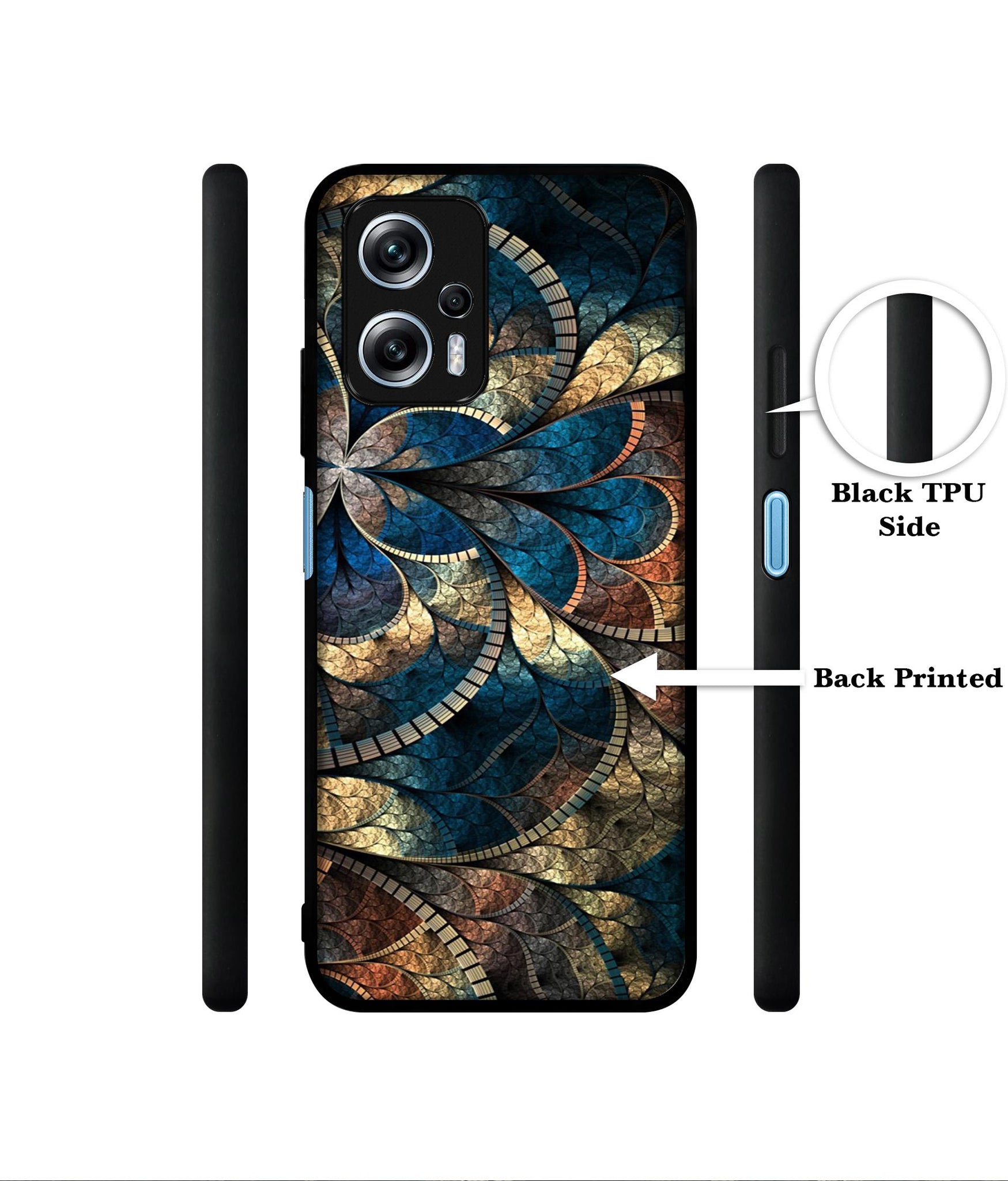 Fractional Pattern Designer 2D Printed Back Case Cover for Mi Redmi K50i 5G