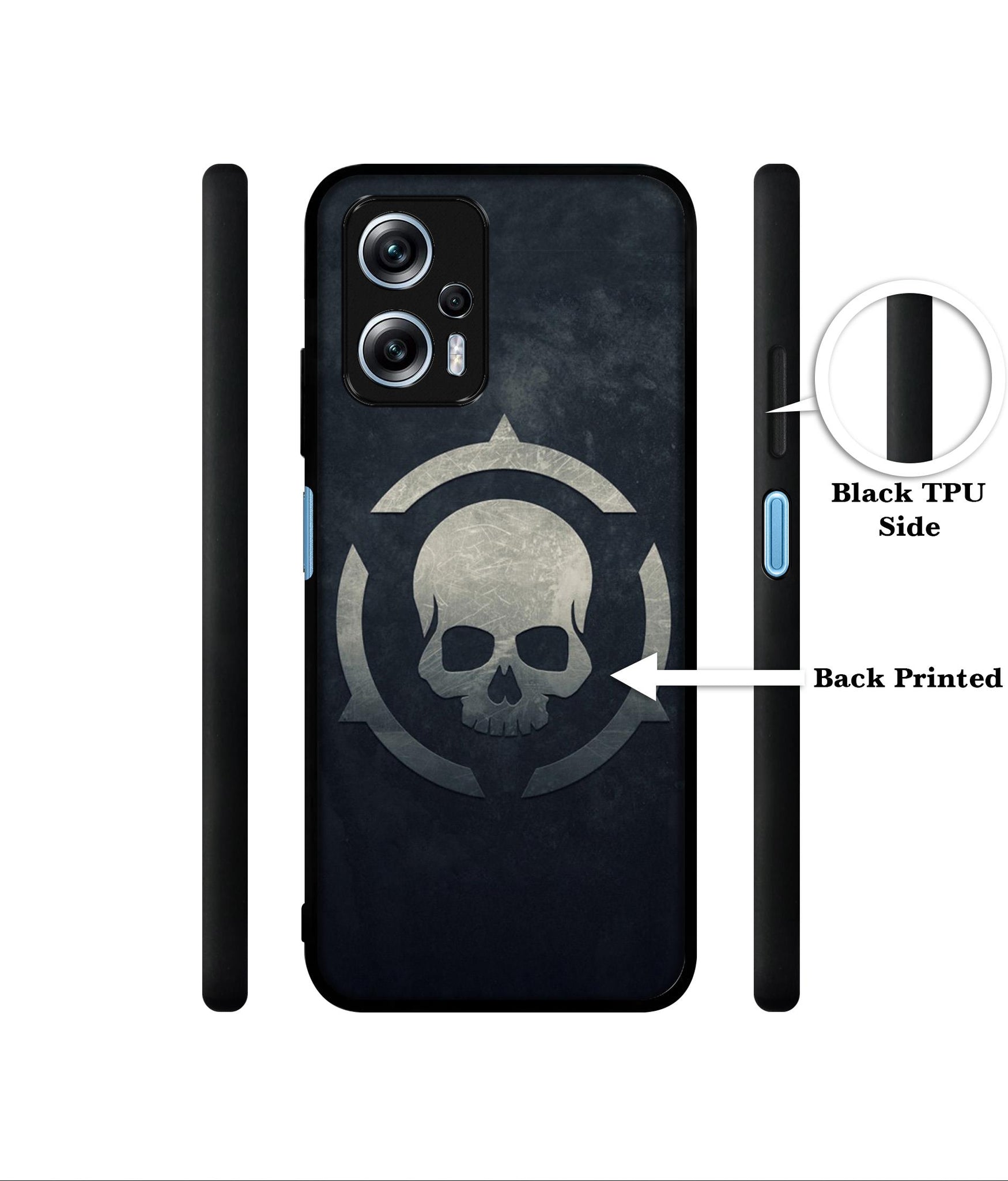Skull Pattern Print Designer 2D Printed Back Case Cover for Mi Redmi K50i 5G