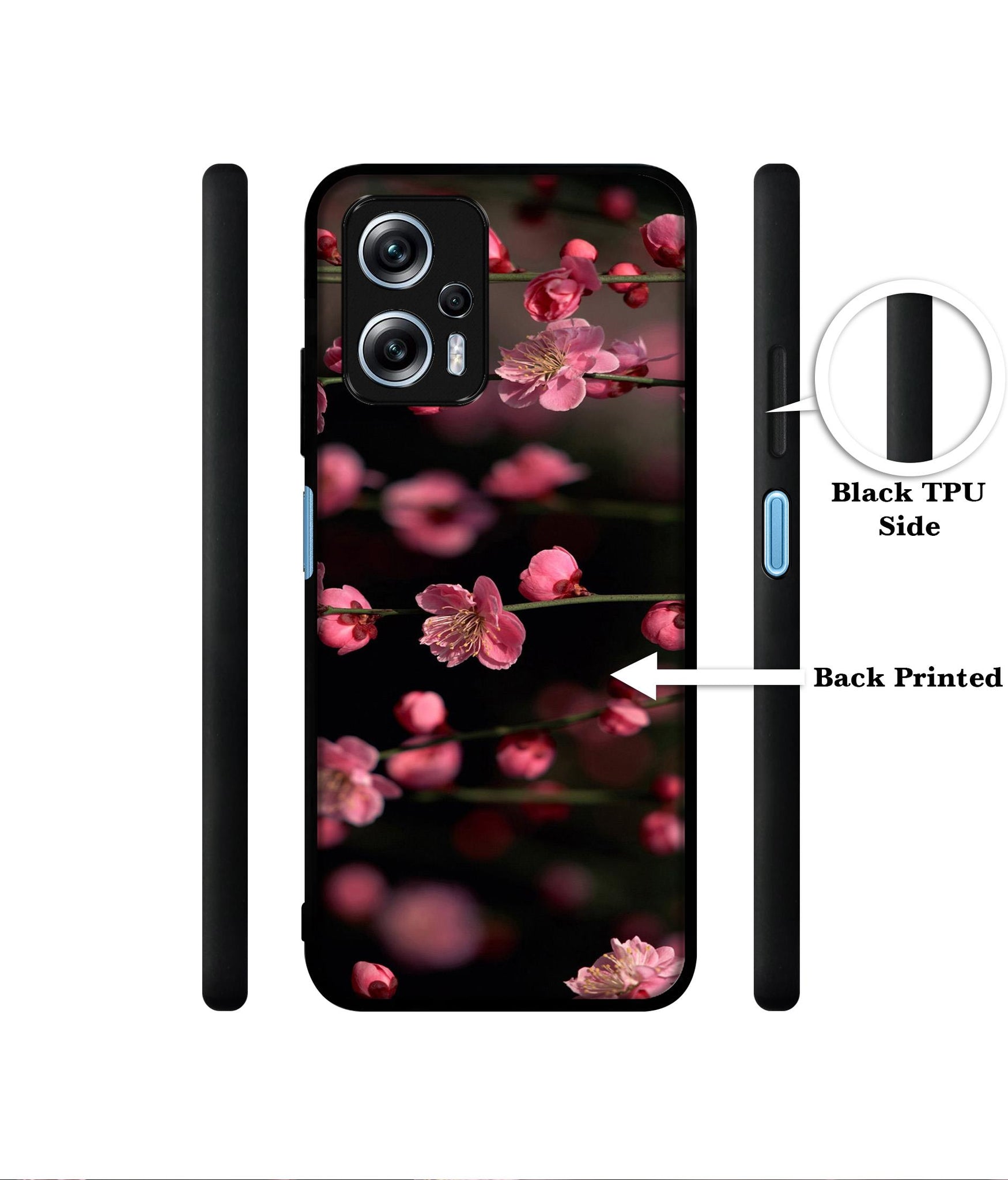 Pink Flowers Designer 2D Printed Back Case Cover for Mi Redmi K50i 5G