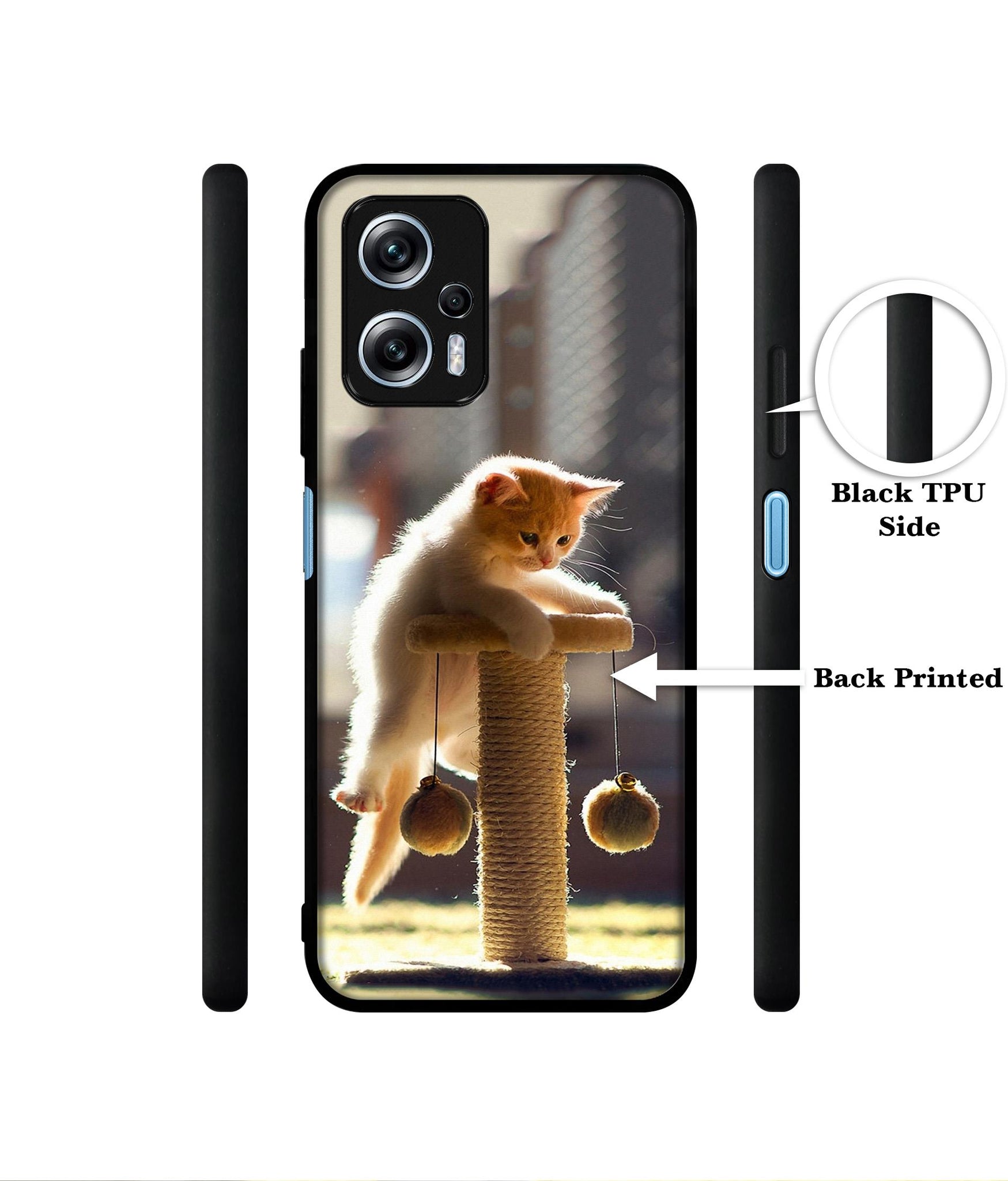 Cat Climbing Designer 2D Printed Back Case Cover for Mi Redmi K50i 5G