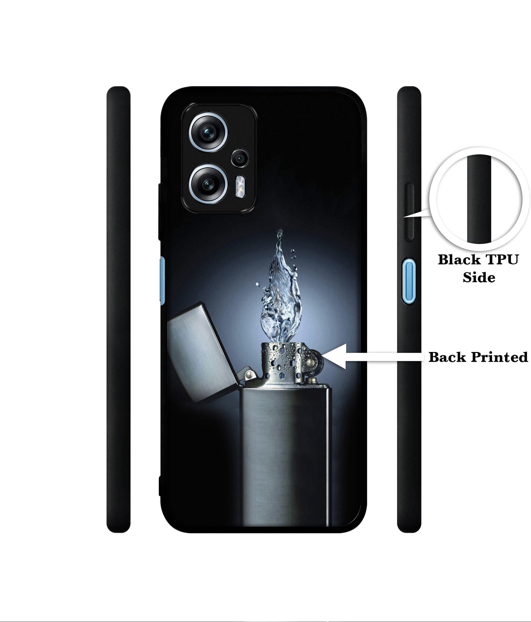 Water Lighter Designer 2D Printed Back Case Cover for Mi Redmi K50i 5G