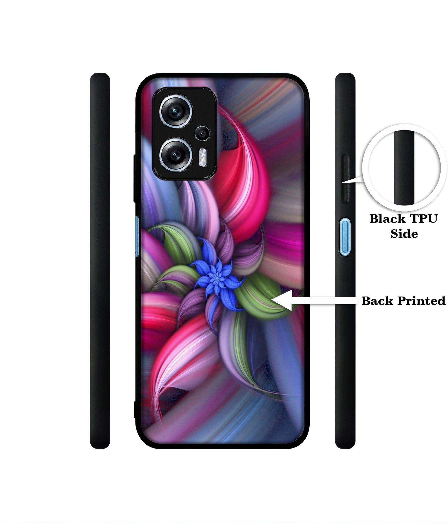 Colorful Flower Designer 2D Printed Back Case Cover for Mi Redmi K50i 5G