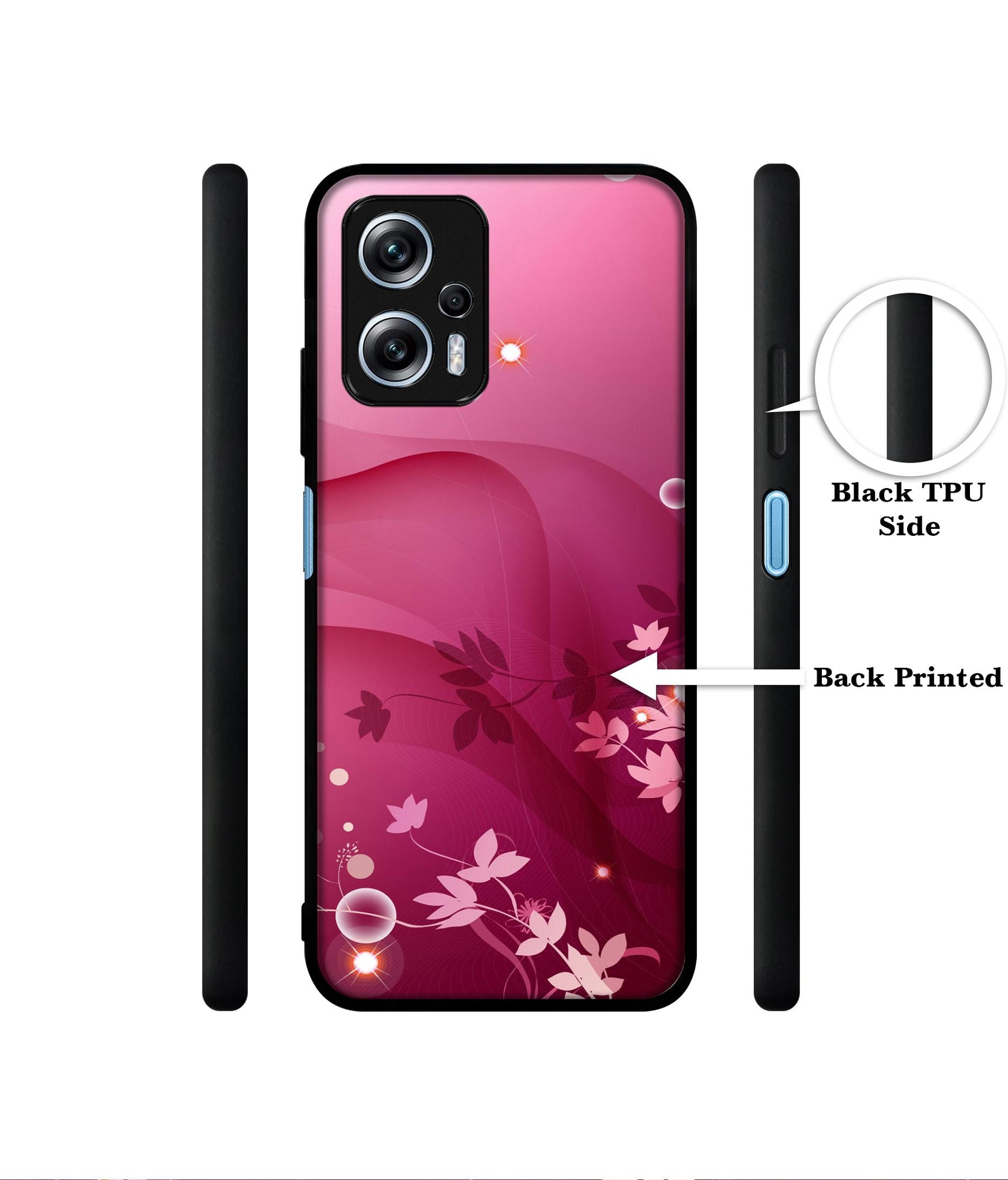 Pink Abstract Designer 2D Printed Back Case Cover for Mi Redmi K50i 5G