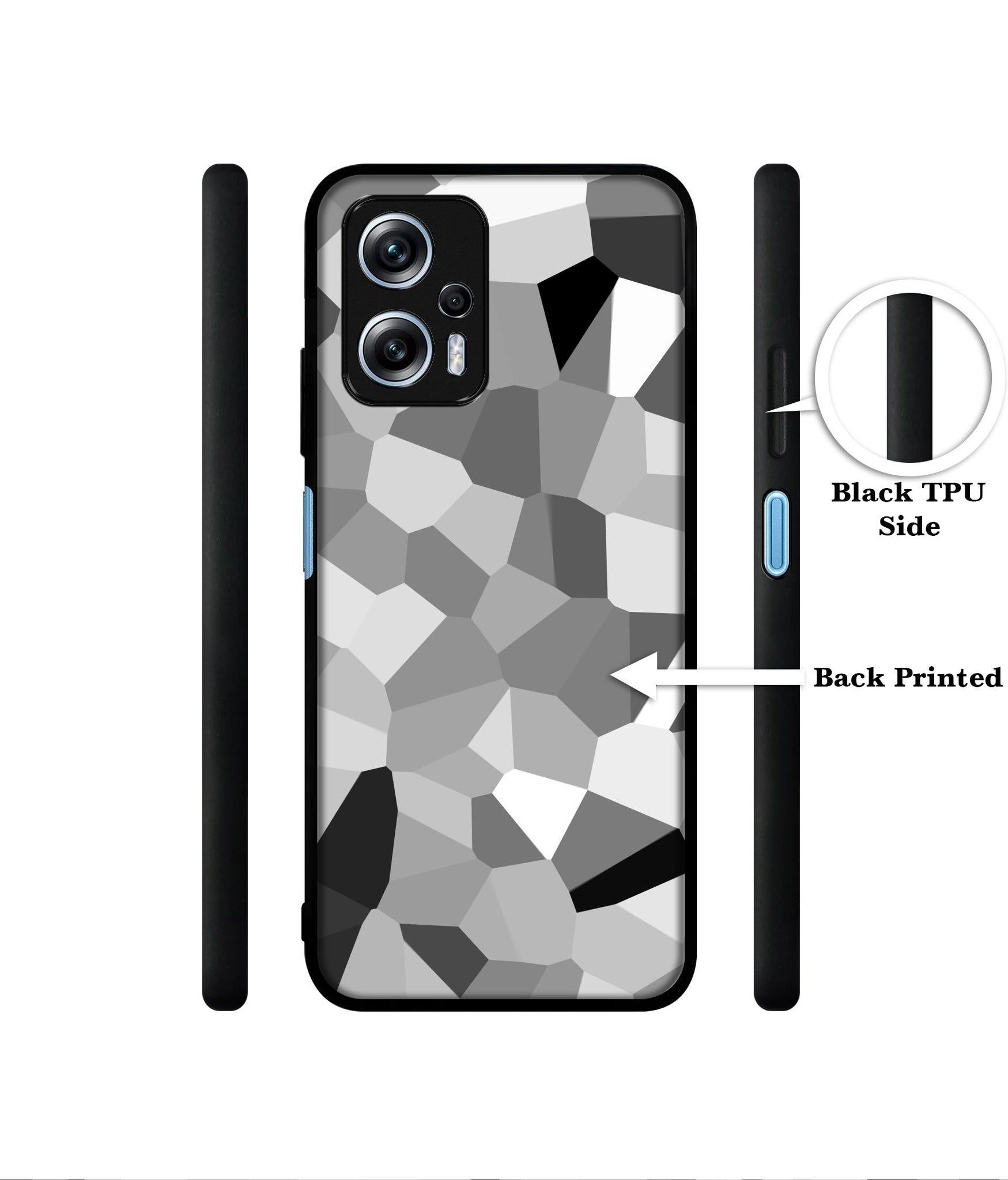 Black & White Mathematical Shape Designer 2D Printed Back Case Cover for Mi Redmi K50i 5G