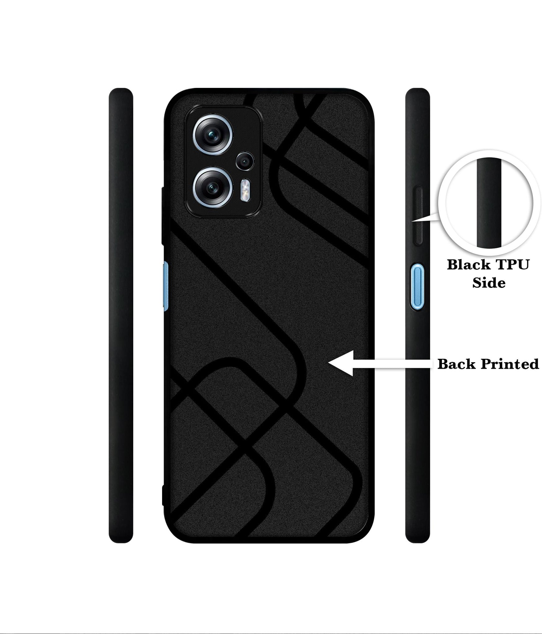 Zig-Zag Black Line Designer 2D Printed Back Case Cover for Mi Redmi K50i 5G