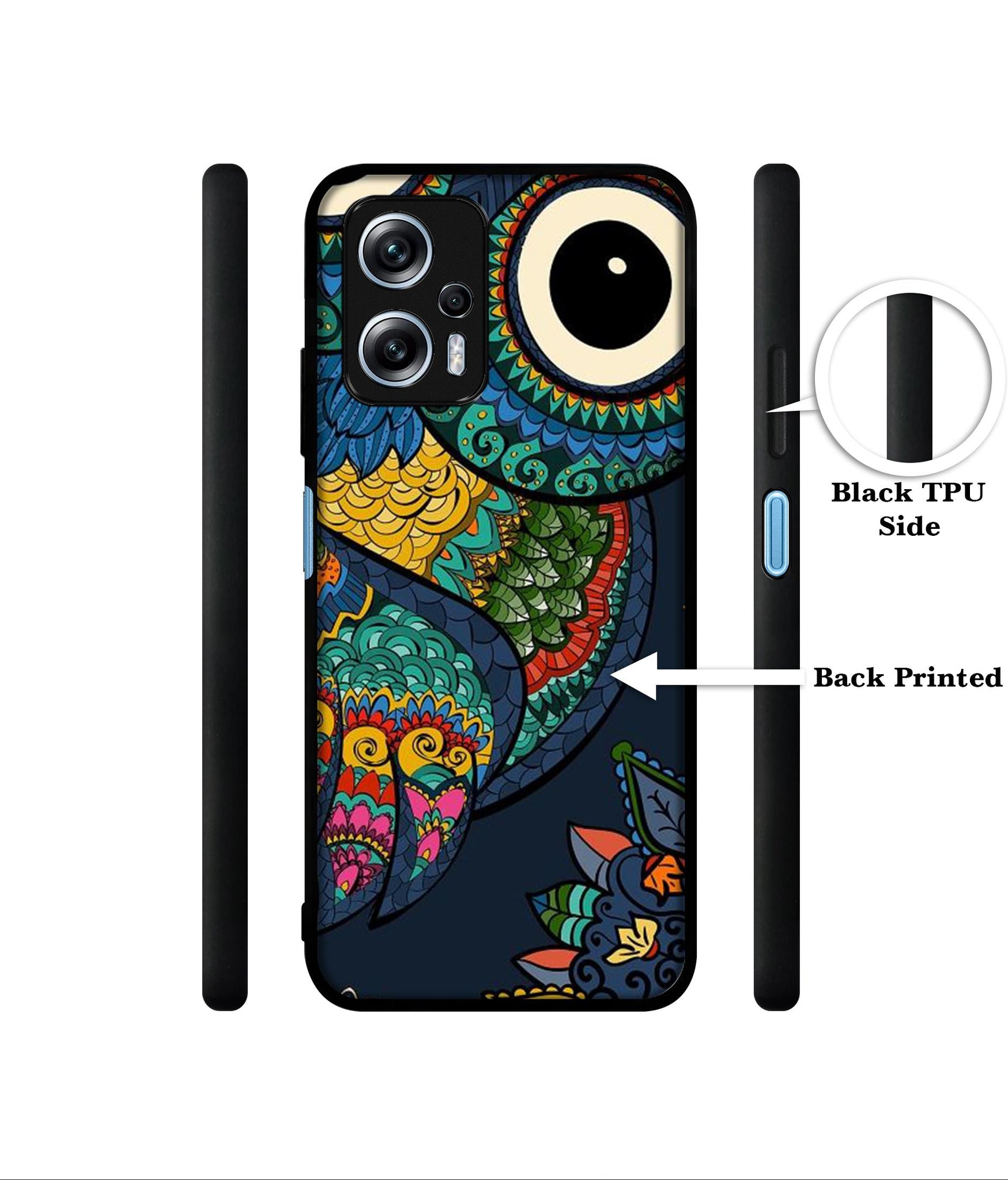 Owl Illustration Designer 2D Printed Back Case Cover for Mi Redmi K50i 5G