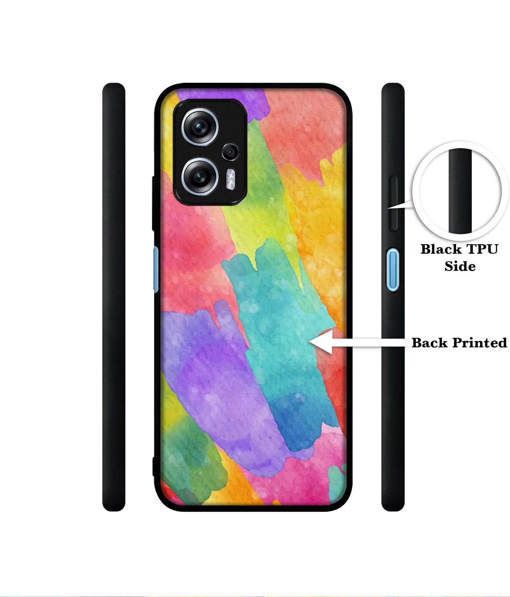 Water Paint Colorful Abstract Designer 2D Printed Back Case Cover for Mi Redmi K50i 5G