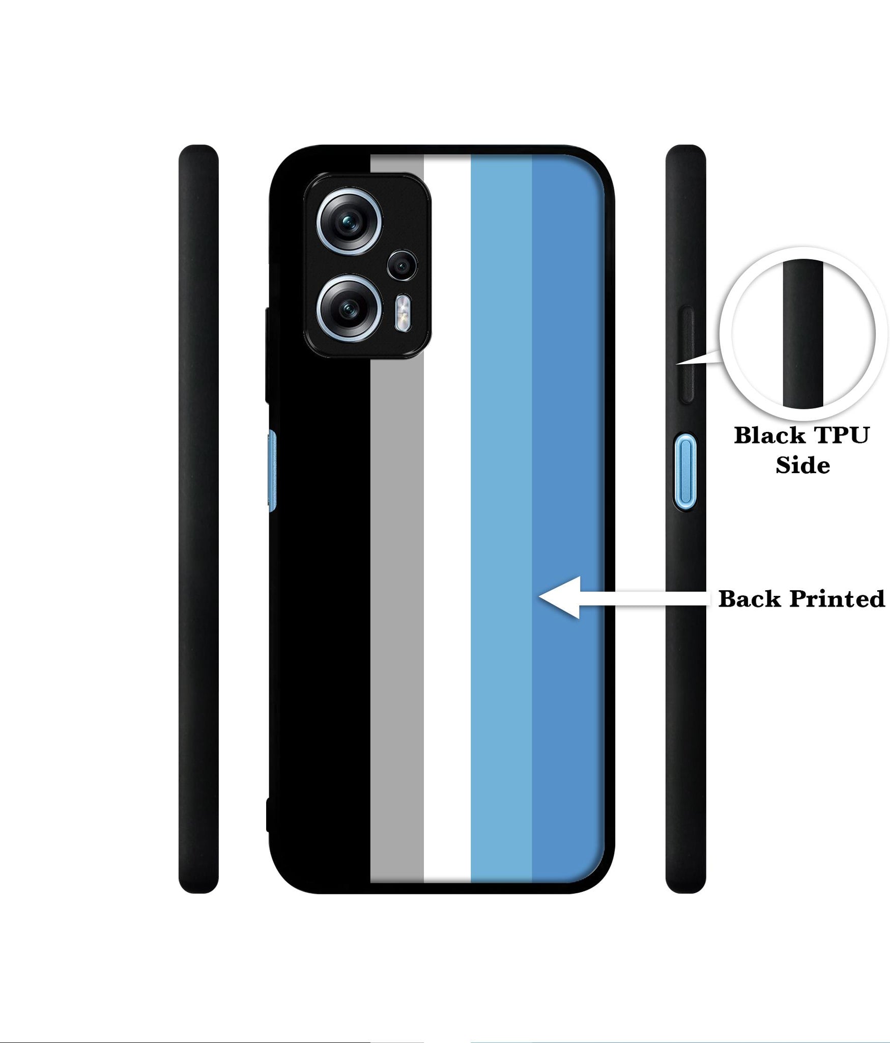 White and Blue Lines Designer 2D Printed Back Case Cover for Mi Redmi K50i 5G
