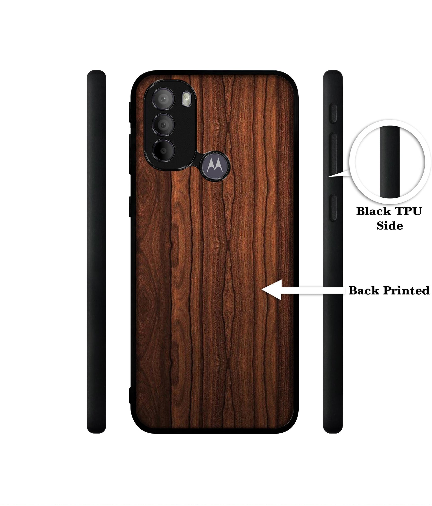 Brown Wooden Texture Designer 2D Printed Back Case Cover for Motorola Moto G31 4G / G41 4G