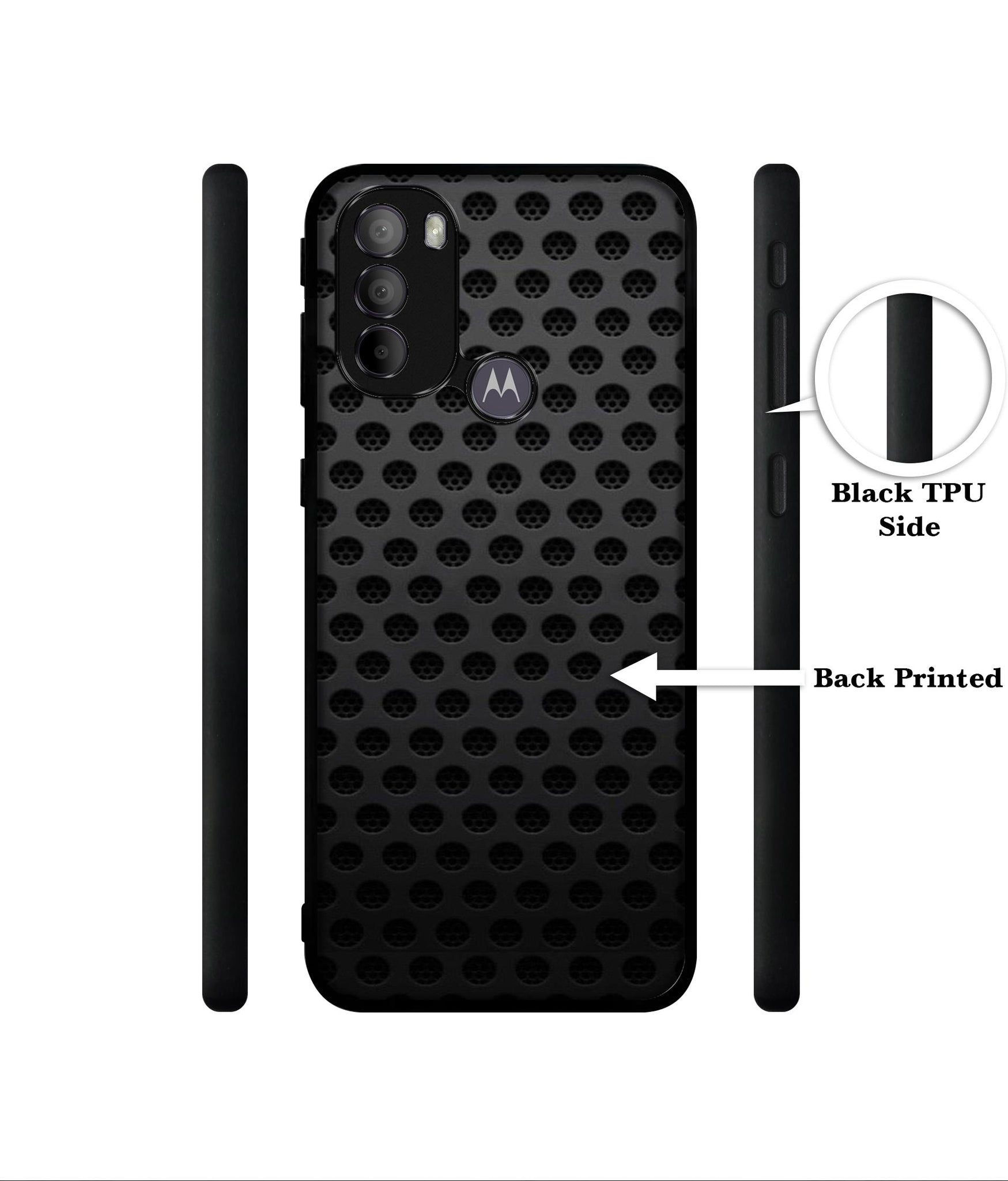 Black Circle Designer 2D Printed Back Case Cover for Motorola Moto G31 4G / G41 4G