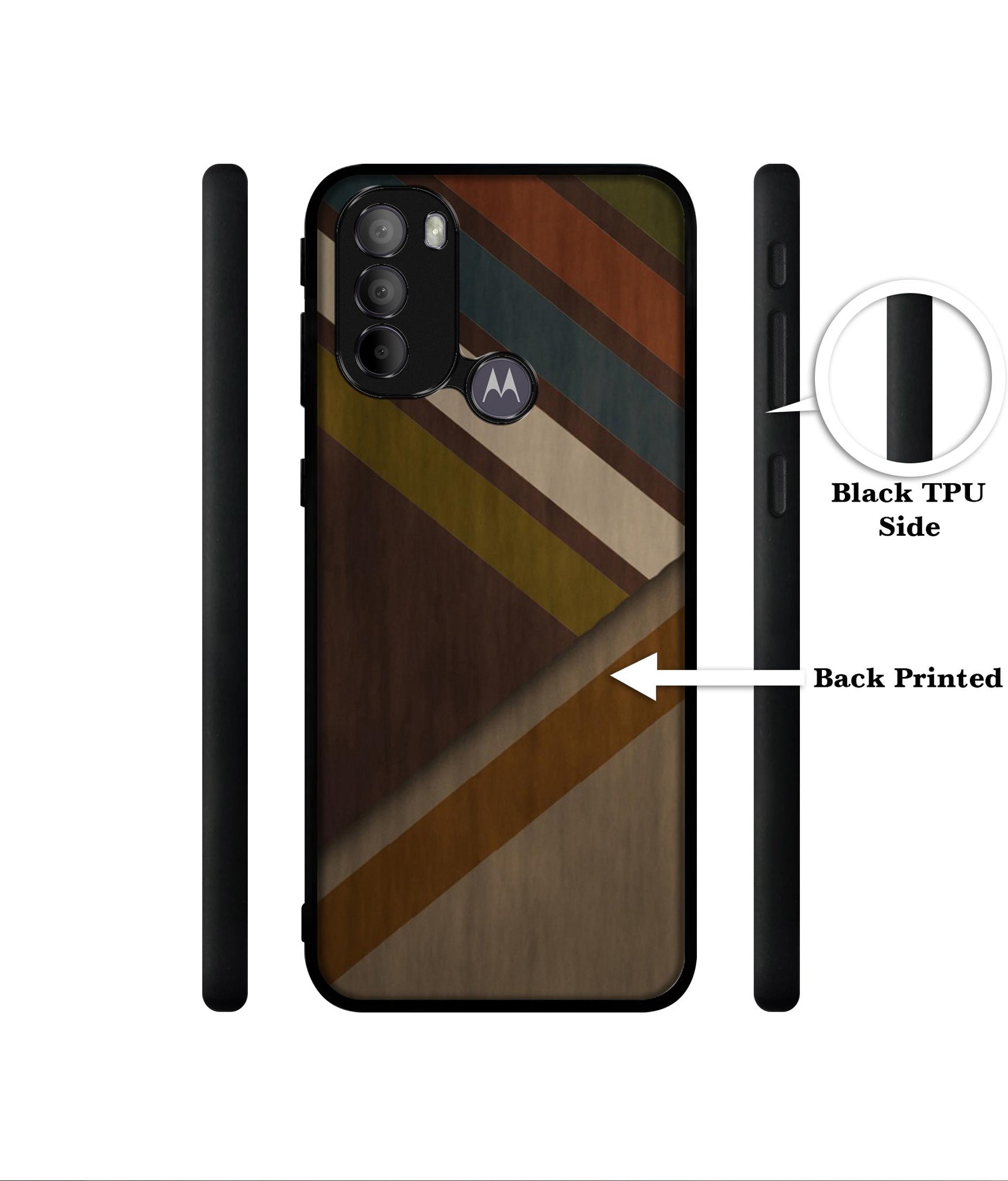 Colorful Wooden Pattern Designer 2D Printed Back Case Cover for Motorola Moto G31 4G / G41 4G