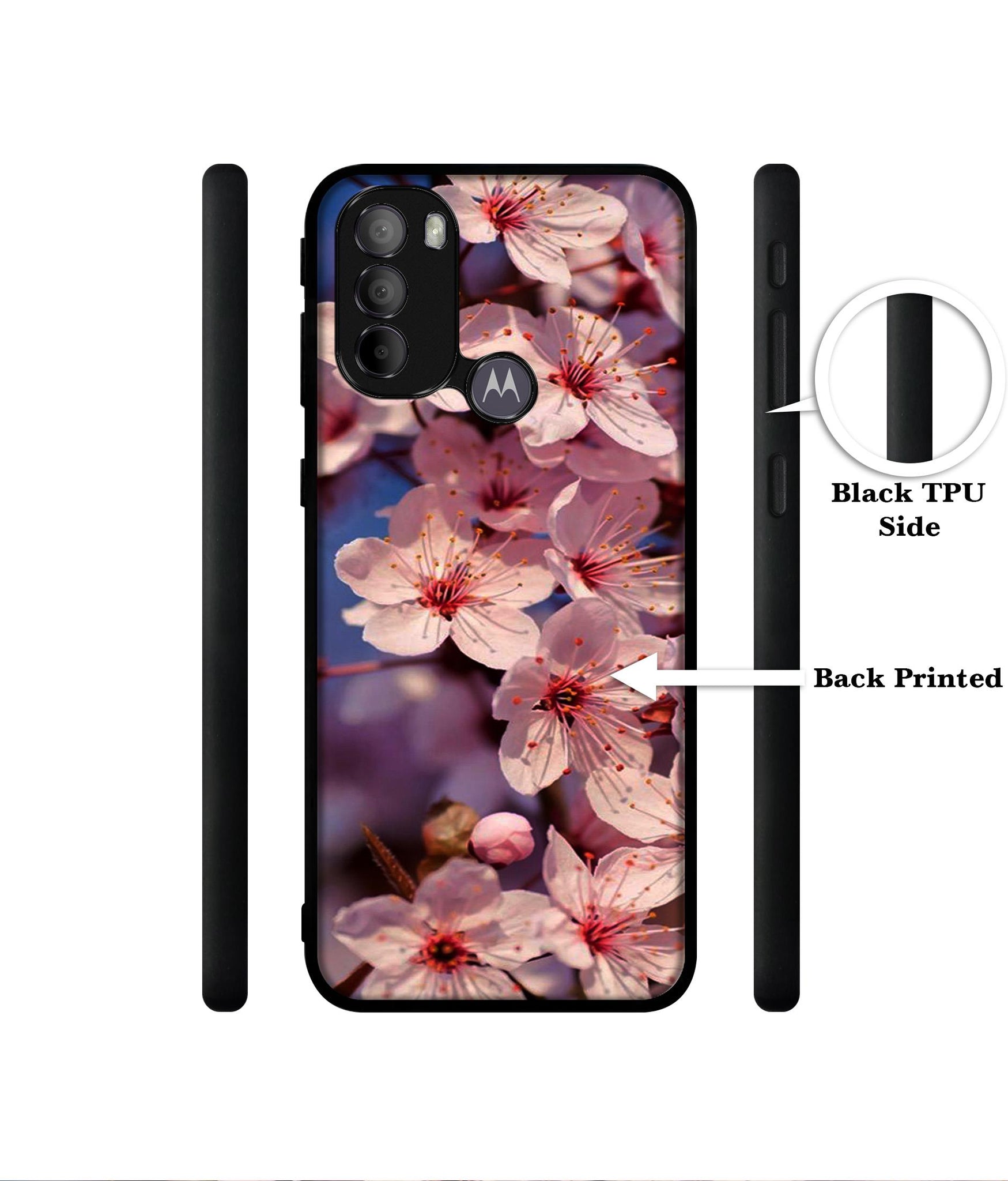 Pink Flowers Pattern Designer 2D Printed Back Case Cover for Motorola Moto G31 4G / G41 4G