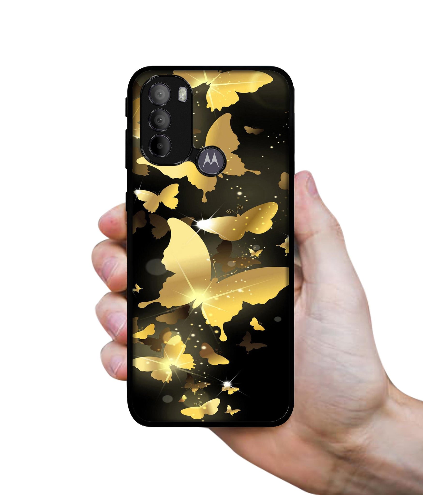 Golden Butterfly Pattern Designer 2D Printed Back Case Cover for Motorola Moto G31 4G / G41 4G