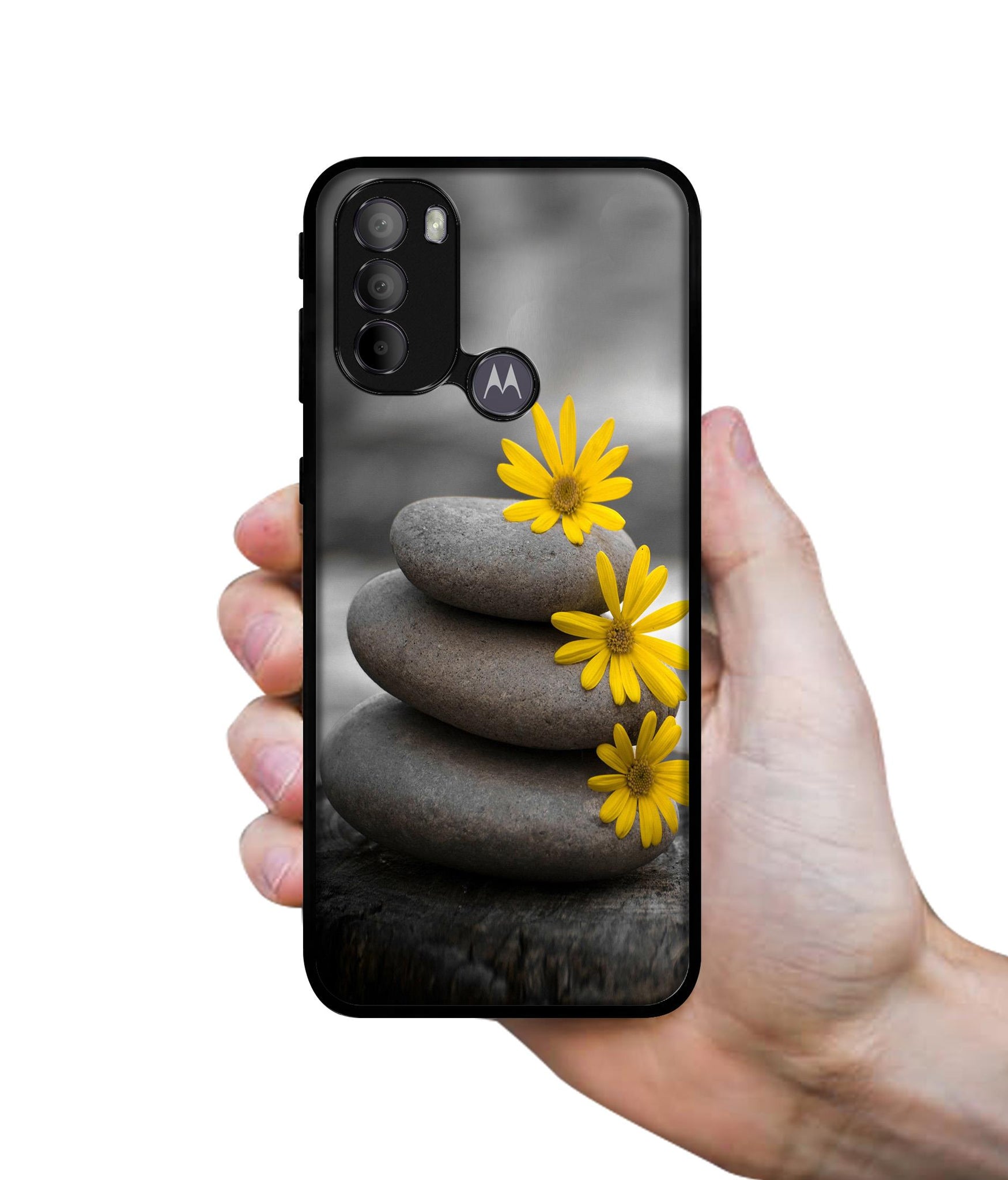 Stones And Flower Designer 2D Printed Back Case Cover for Motorola Moto G31 4G / G41 4G