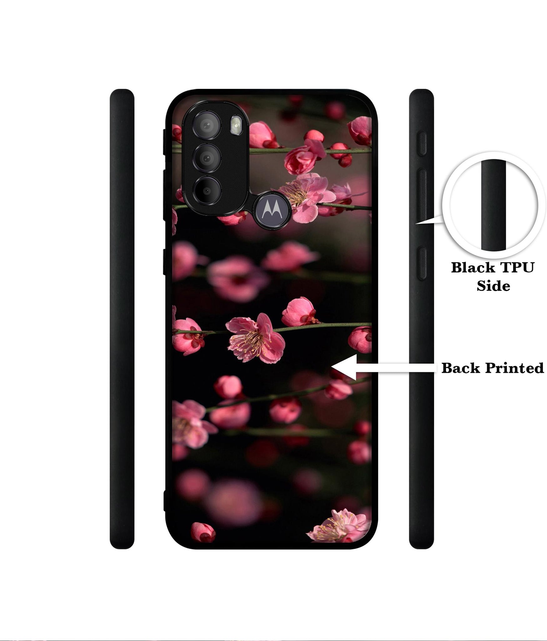 Pink Flowers Designer 2D Printed Back Case Cover for Motorola Moto G31 4G / G41 4G