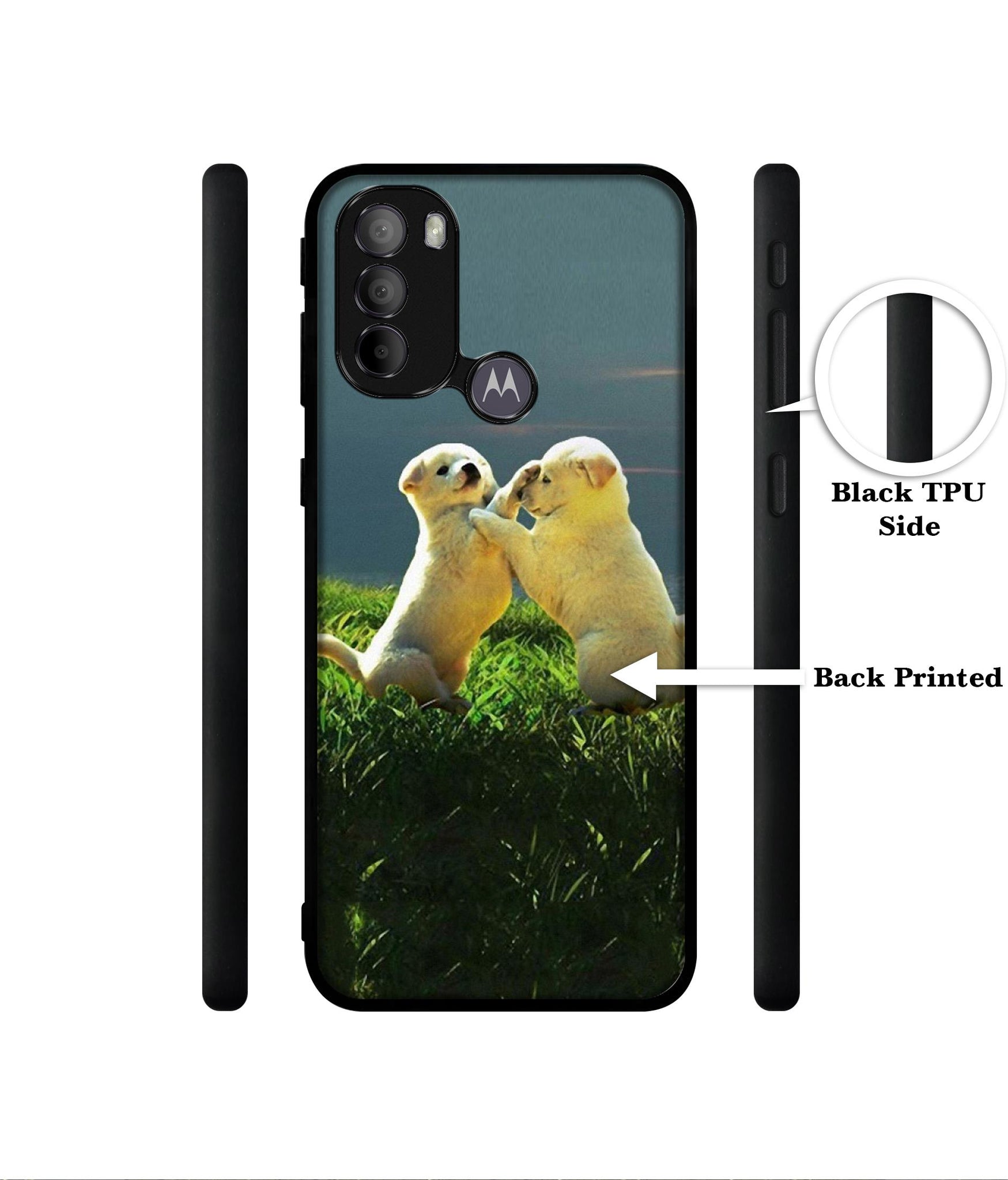 Puppy Couple Sunset Designer 2D Printed Back Case Cover for Motorola Moto G31 4G / G41 4G