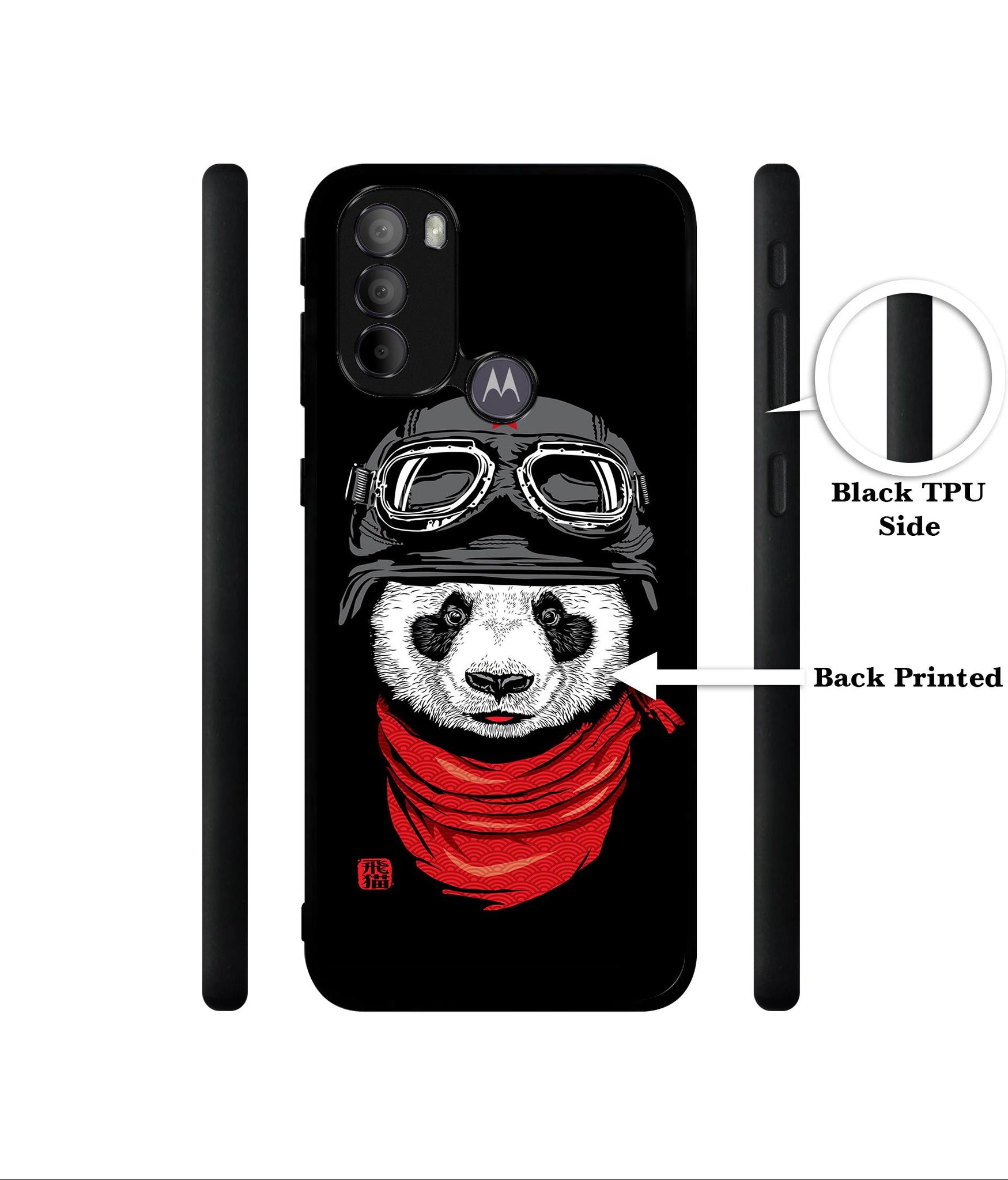 Biker Panda Designer 2D Printed Back Case Cover for Motorola Moto G31 4G / G41 4G