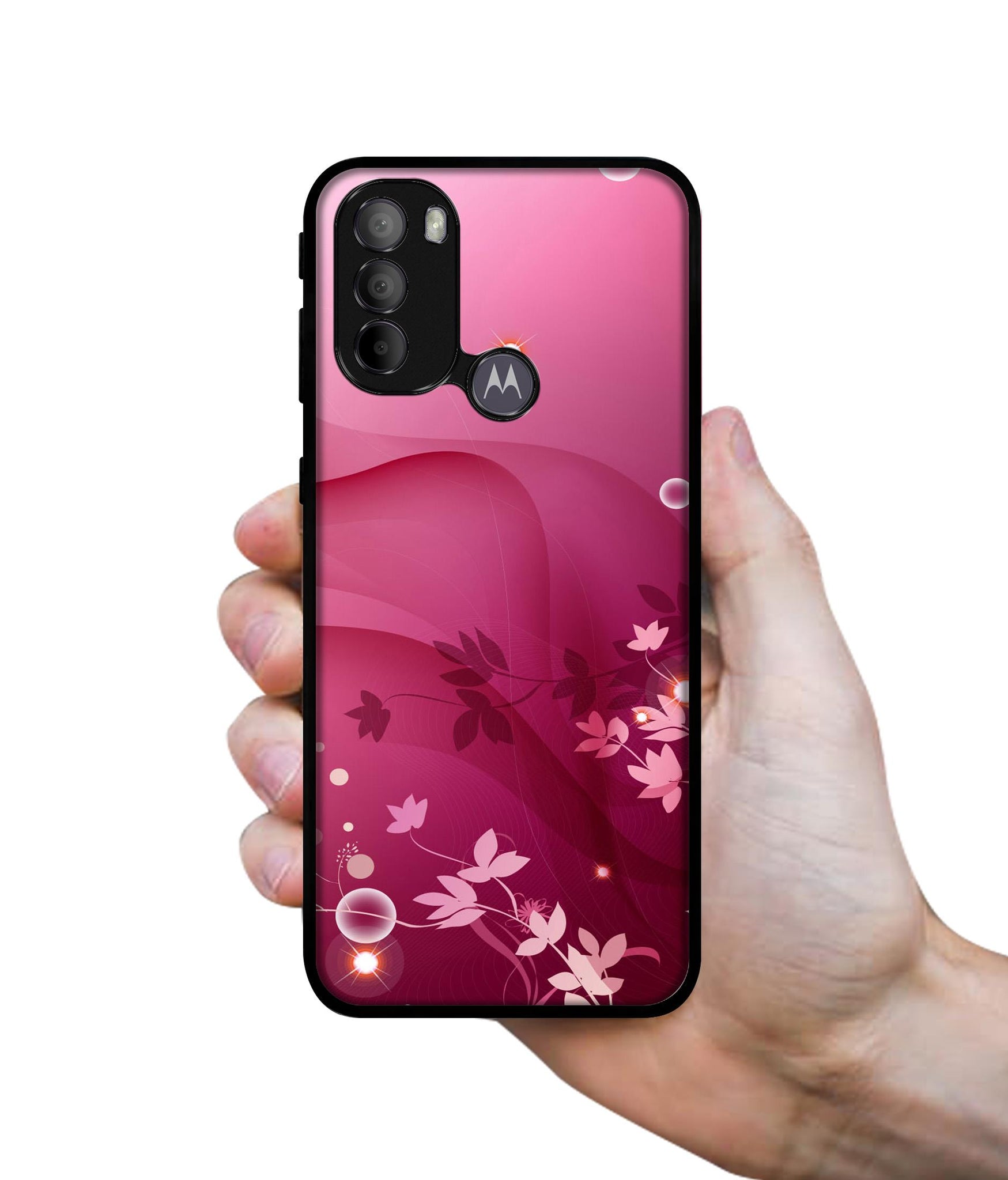 Pink Abstract Designer 2D Printed Back Case Cover for Motorola Moto G31 4G / G41 4G