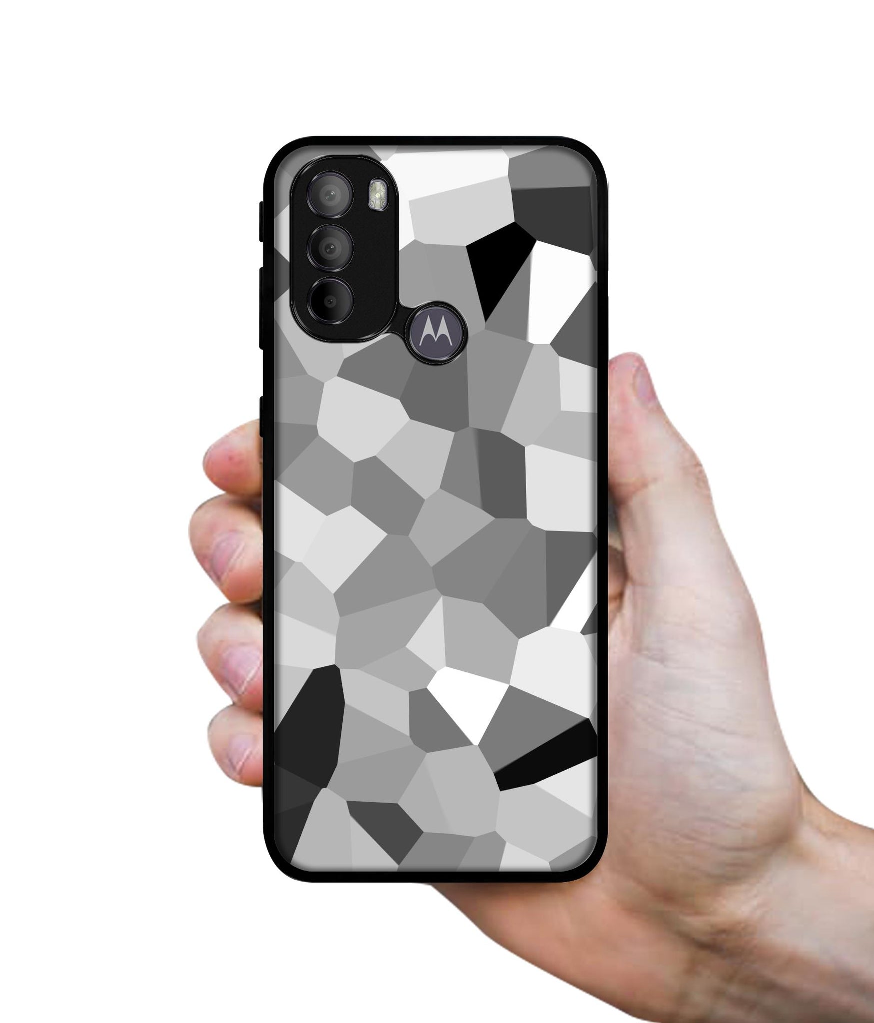 Black & White Mathematical Shape Designer 2D Printed Back Case Cover for Motorola Moto G31 4G / G41 4G