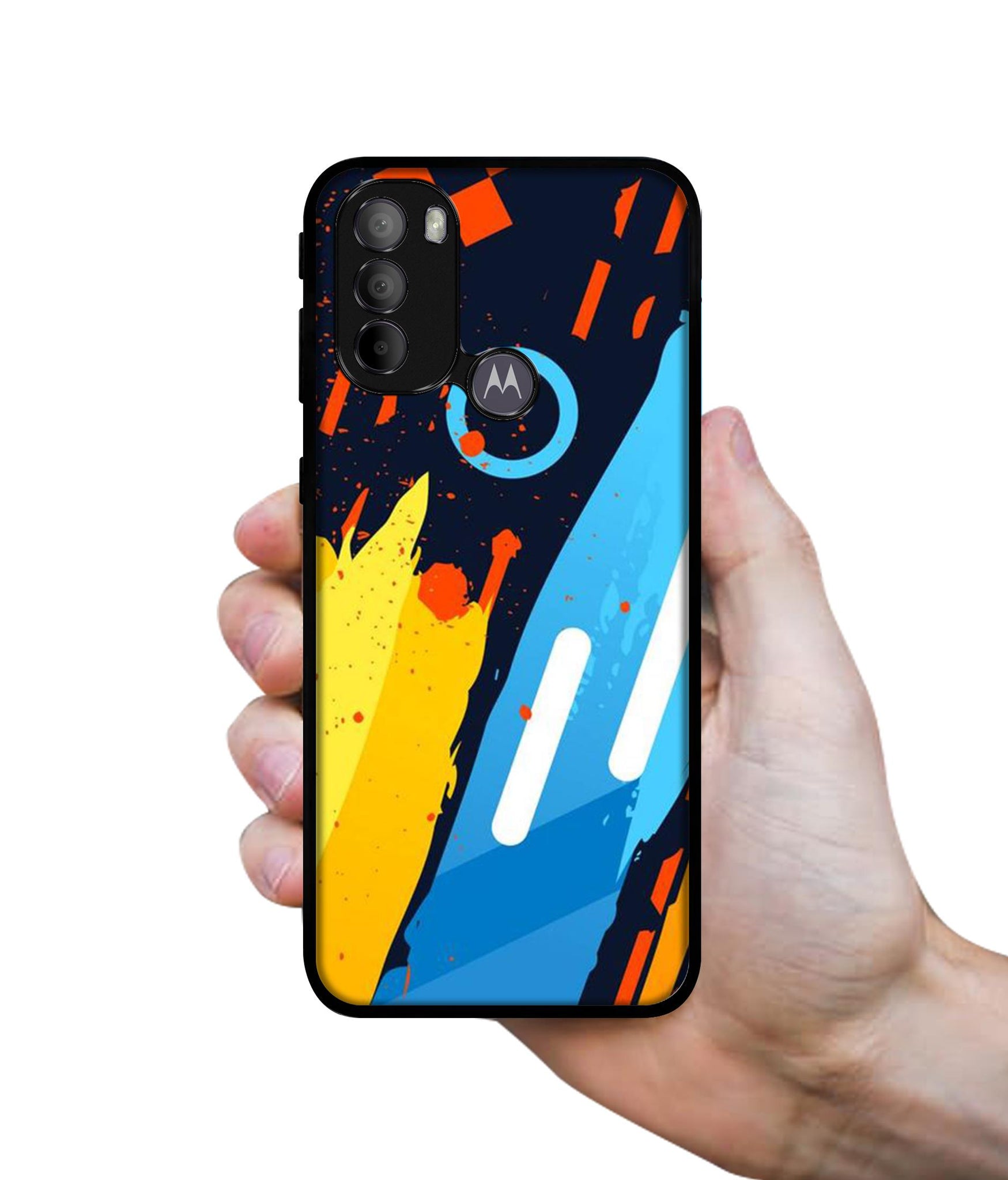 Abstract Stripes Geometric Figures Designer 2D Printed Back Case Cover for Motorola Moto G31 4G / G41 4G