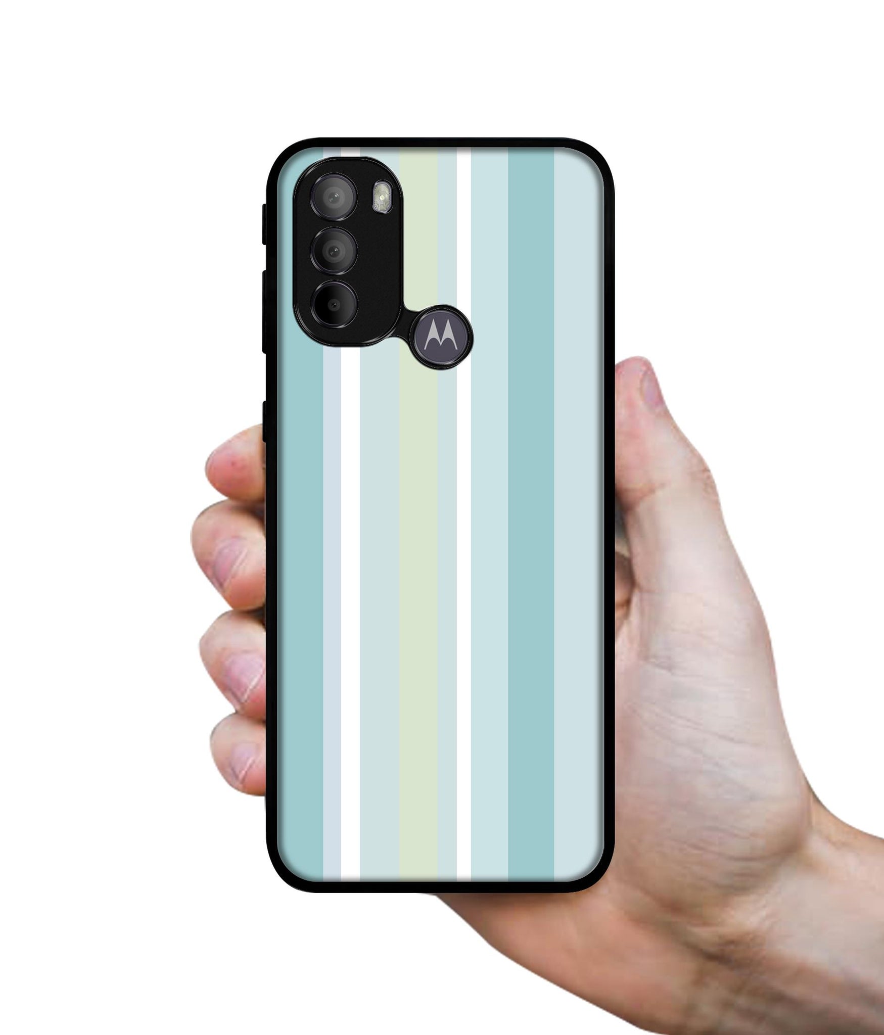 Light Green Stripes Designer 2D Printed Back Case Cover for Motorola Moto G31 4G / G41 4G